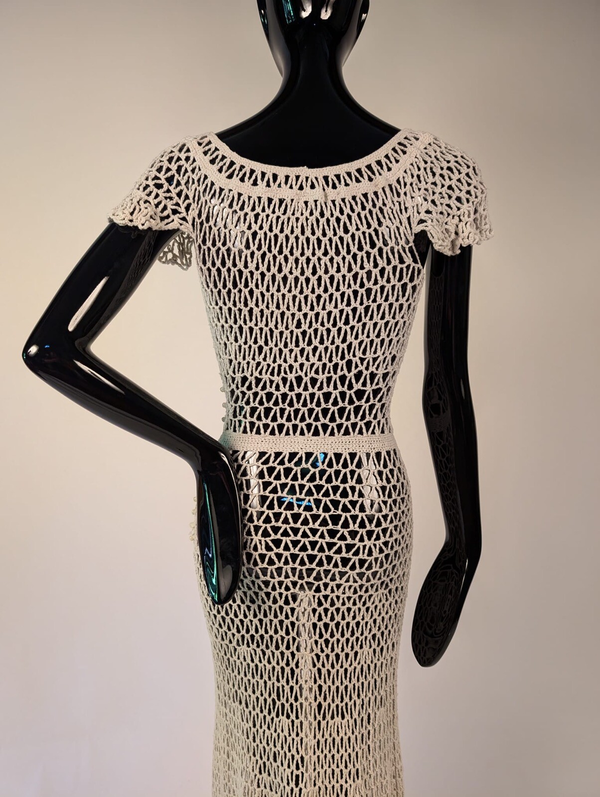 UNUSUAL 1930’S NAUTICAL STYLE COTTON WOVEN ROPE DRESS