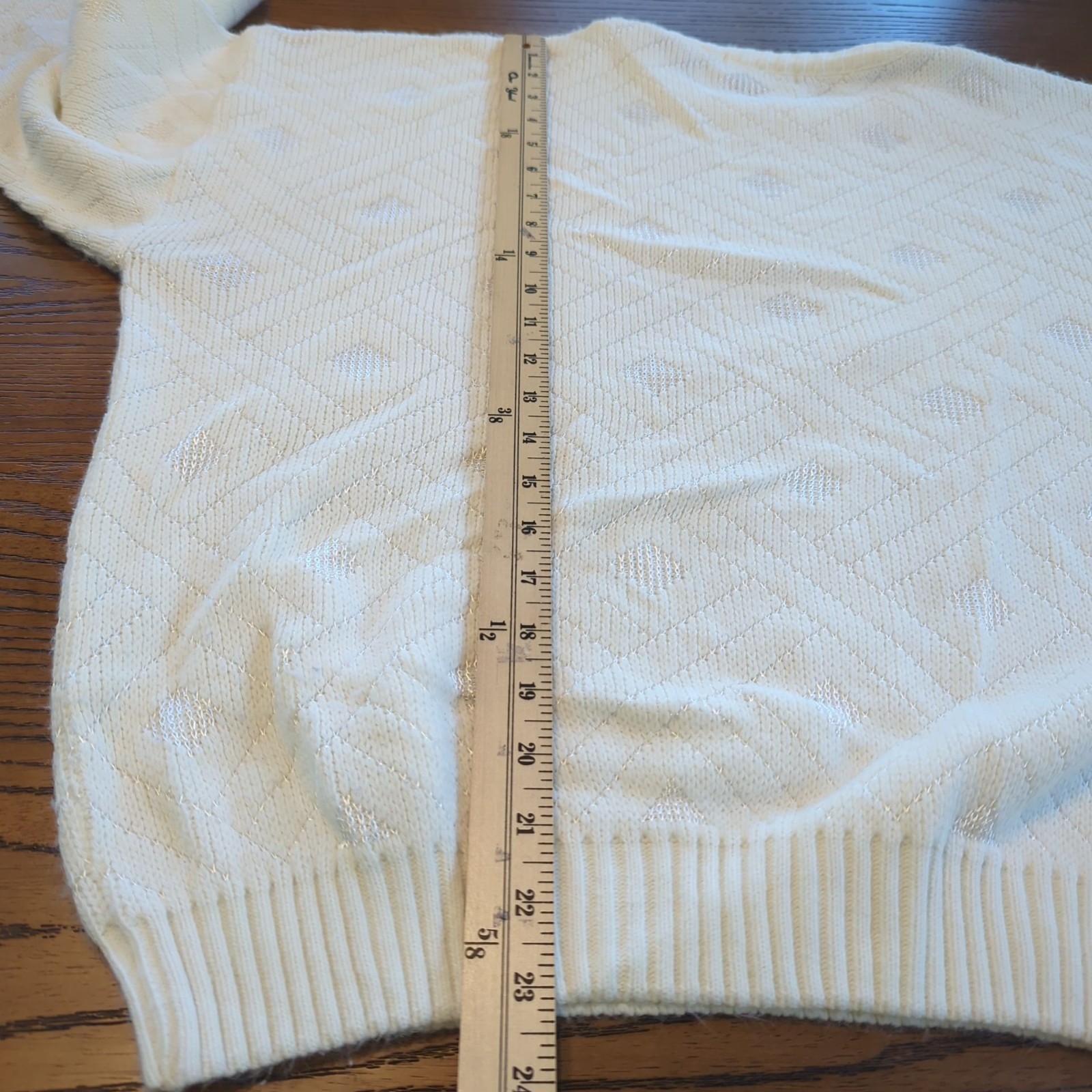 Vintage AREA by TAG White Knit Women’s XL Sweater Geometric diamond 80s 90s