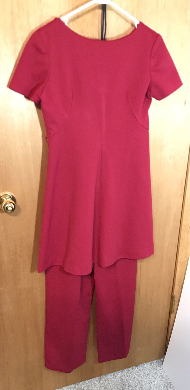 Deep Red 1969-70 VTG Tunic Mini Dress Pant suit