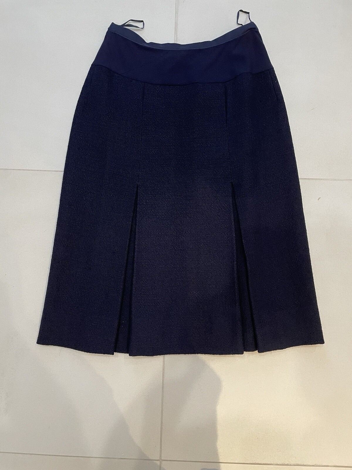 Vintage 1950’s CRISTOBAL BALENCIAGA Couture DB Navy Tweed Jacket Skirt Suit