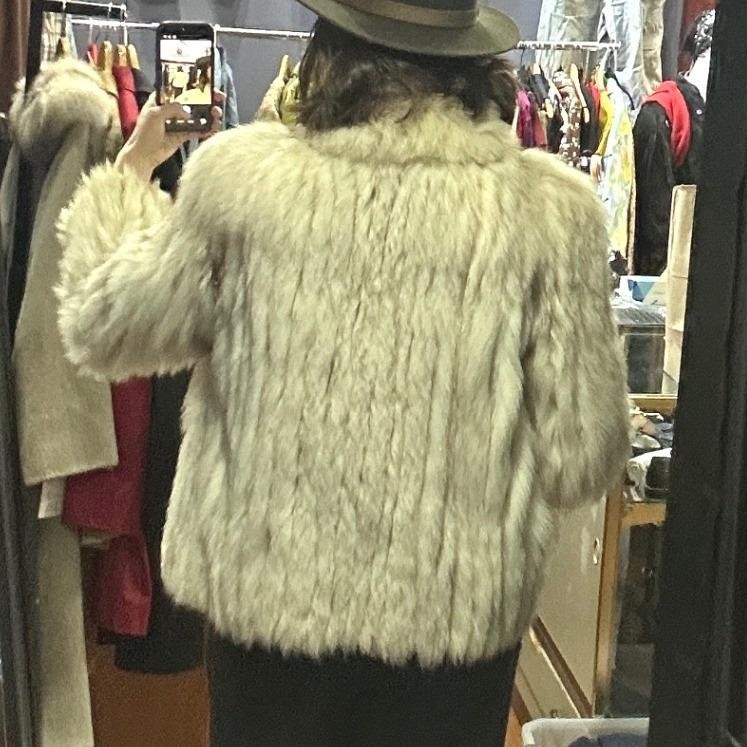 Saga Fox Arctic Fox Fur Jacket Silver Fox Coat Luxe Vintage Glam