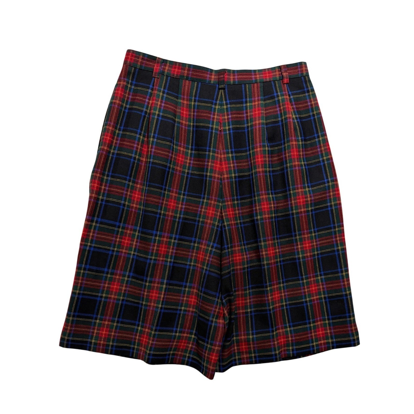 Vintage Wool Tartan Plaid High Waisted Tailored Shorts Preston & York Size 10