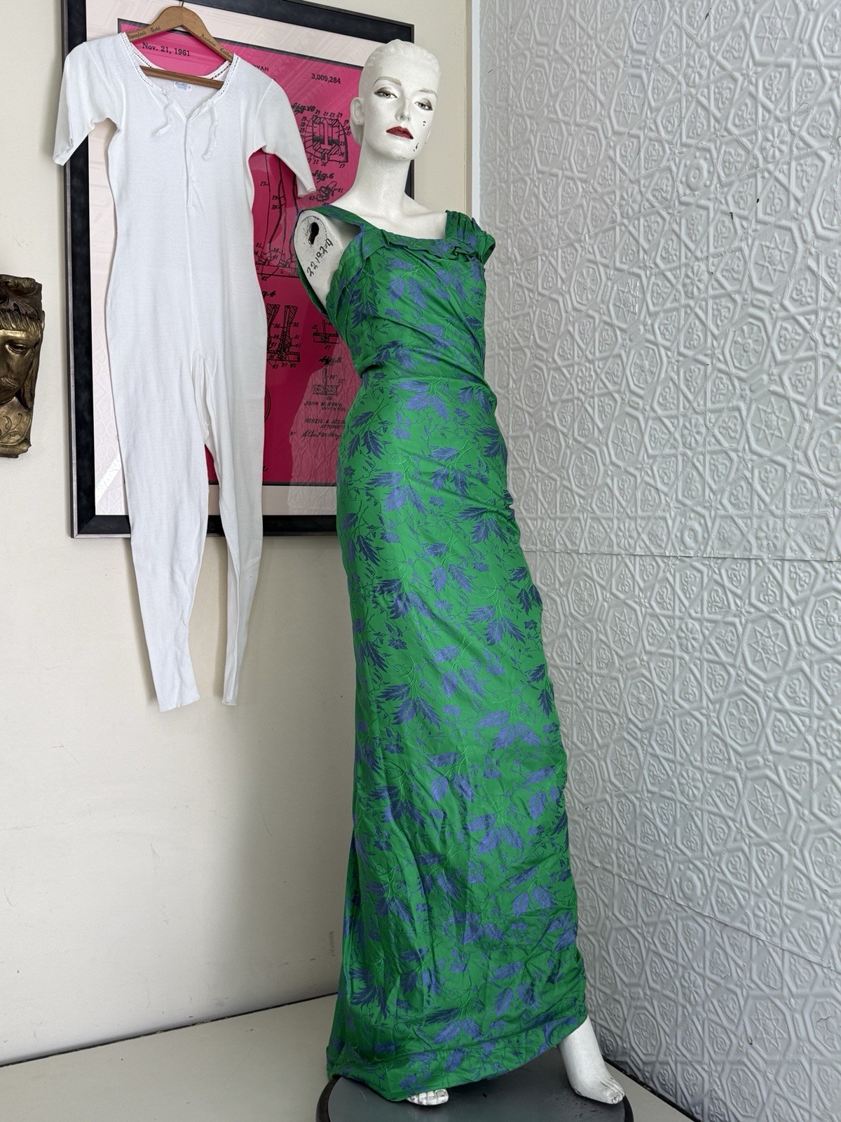 Ceil Chapman mermaid dress vintage designer gown glam 1950s midcentury Sarong S