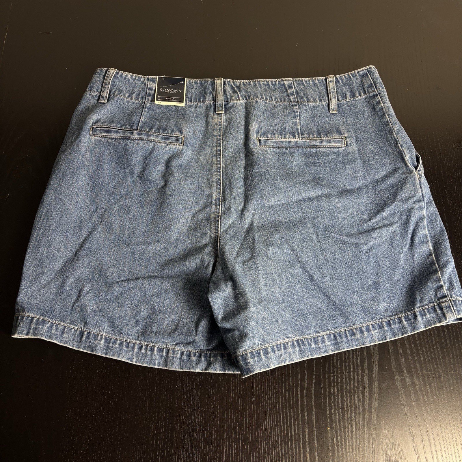 Vintage Y2K SONOMA Womens Plus Size 16W Blue Stonewash Denim Jean Shorts NWT