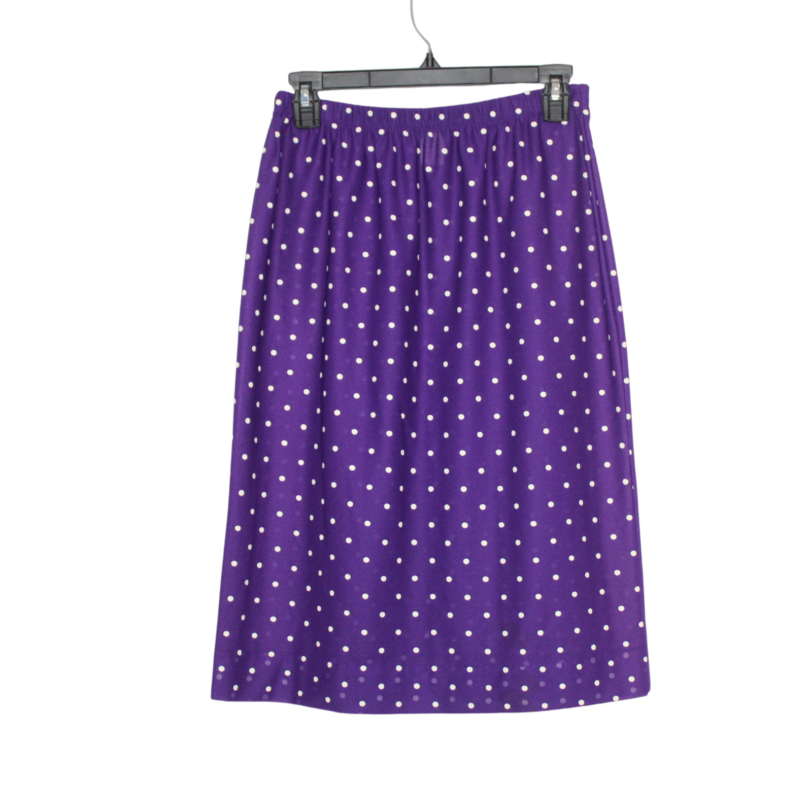 Vtg 80s Purple Polka Dot Skirt Size 12 Above Knee 40s Revival Academia