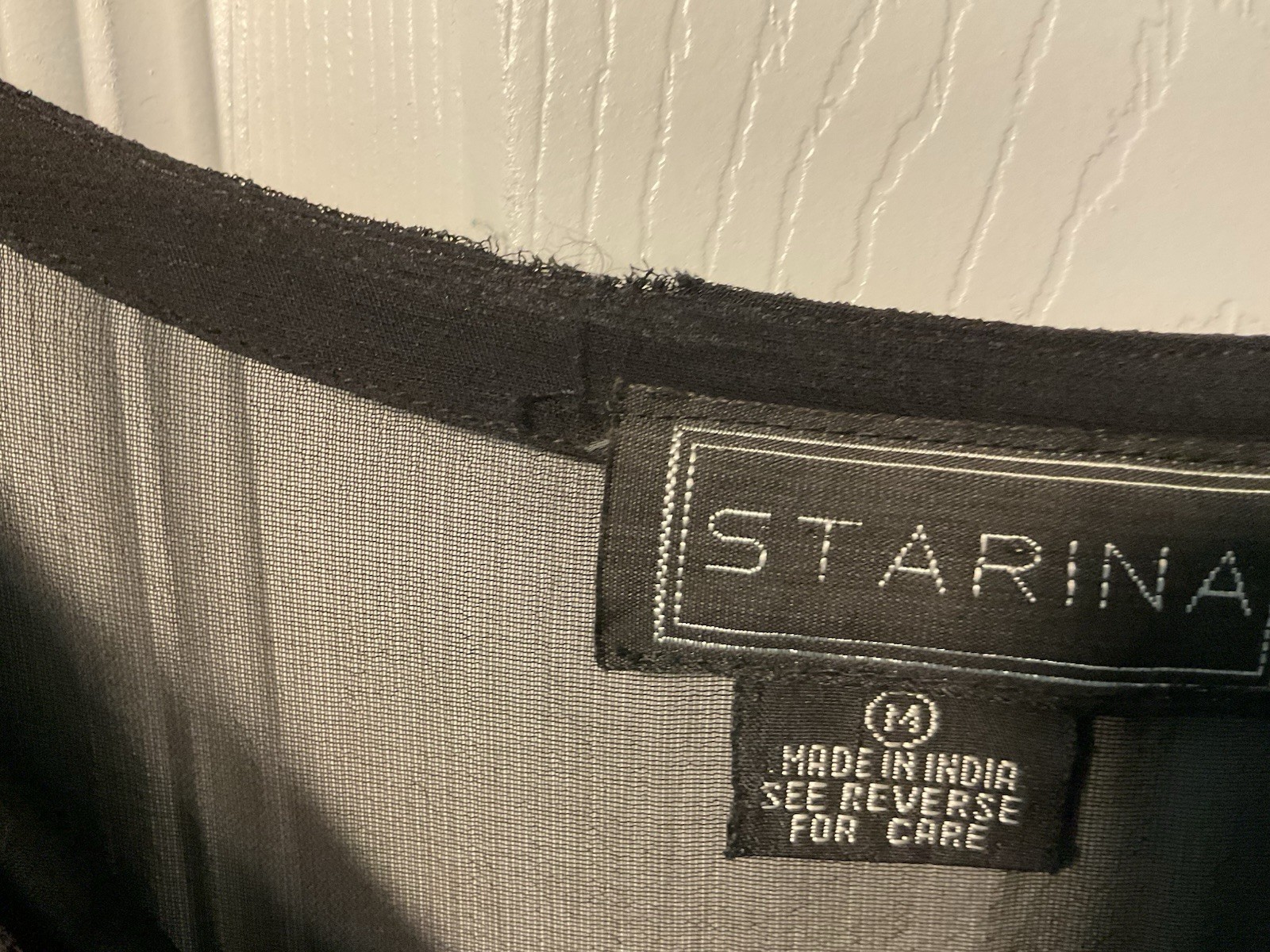 Vintage Starina Maxi Fit-Flare Dress Short Sleeve Rayon Black Medium