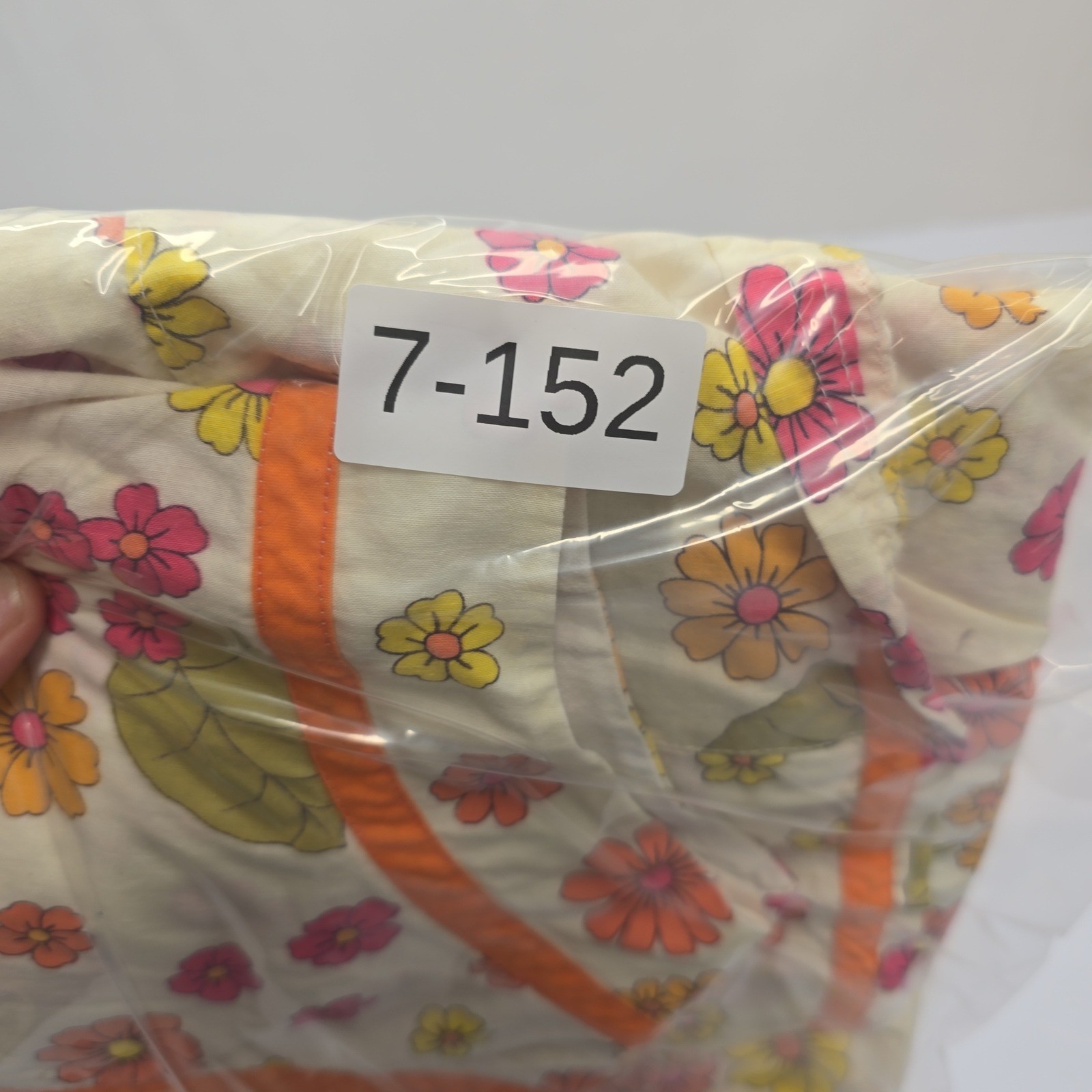 Vintage Floral Print Sleeveless Tie Back Top Orange Pink Yellow Mod 60s 70s