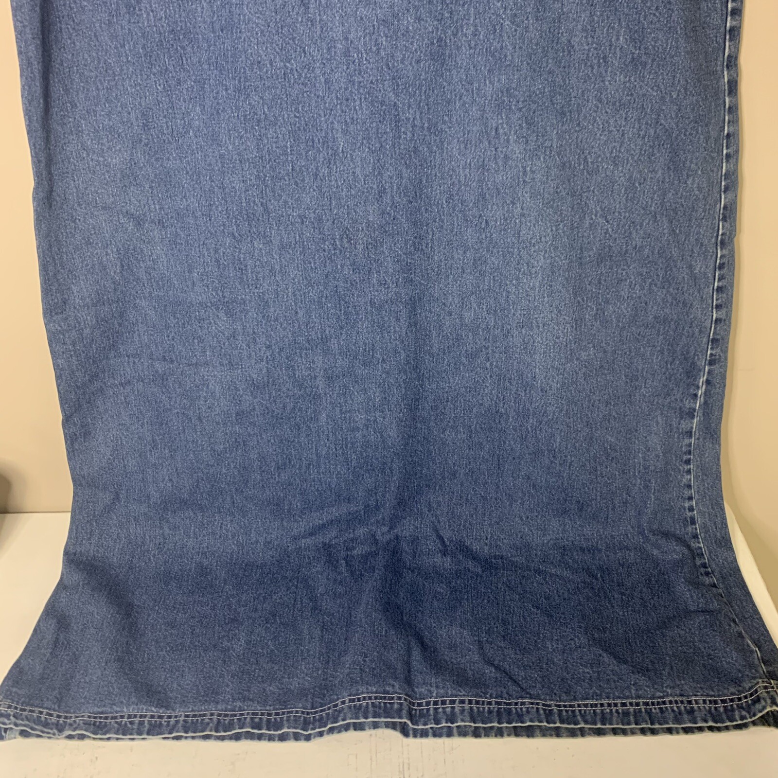 VTG Nautical Sailing Boat Midi Denim Jean Dress 90s Boxy Fit Womens Large
