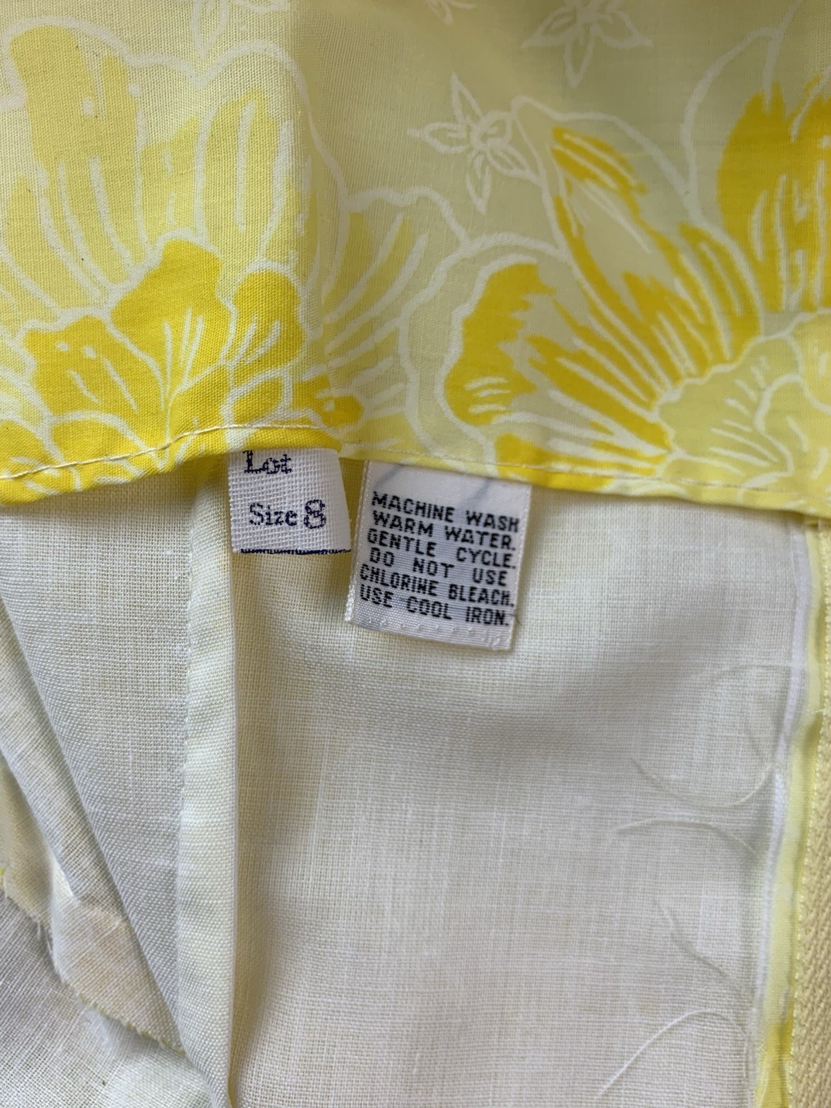 Vintage 1970s NWT Springmaid Yellow Floral High Neck Mini Sundress Size 8