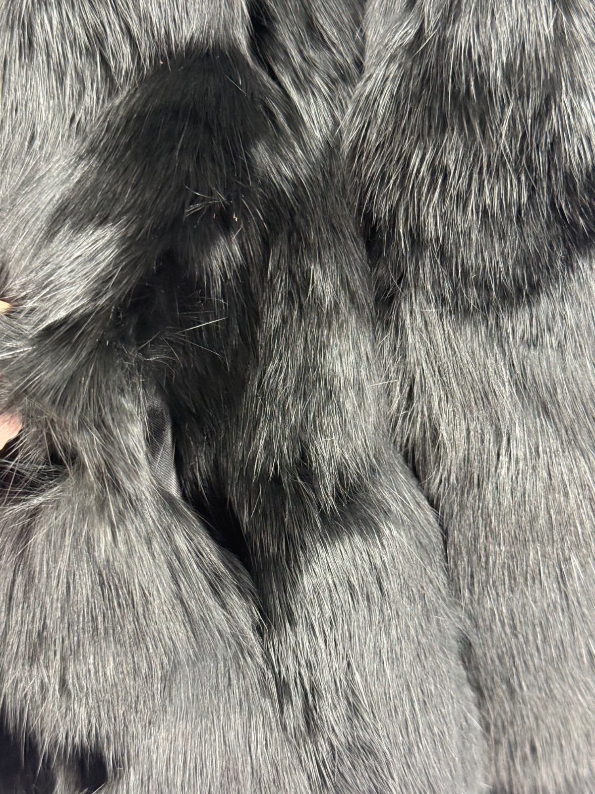 Vintage 1980s Sergio Valente Black Genuine Rabbit Fur Coat Women’s Size Medium