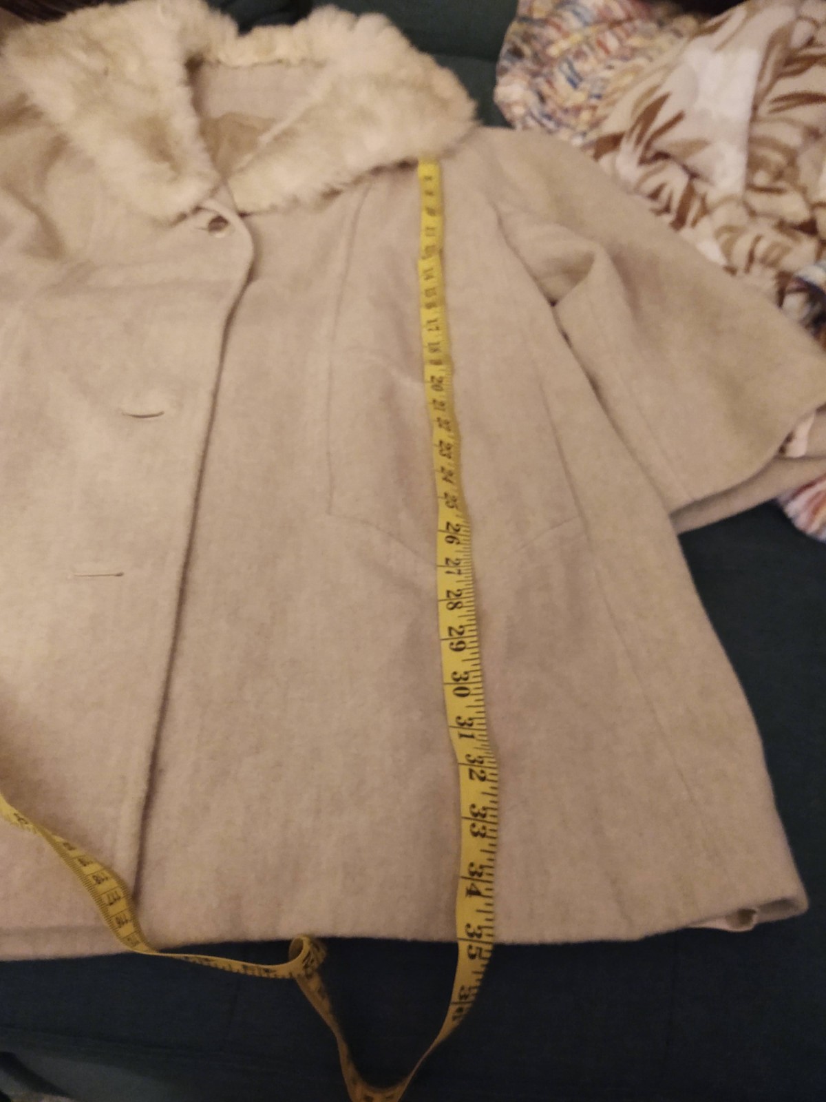 Vintage Fashionbilt 100% Wool And fur collar coat Union Made Sz XL