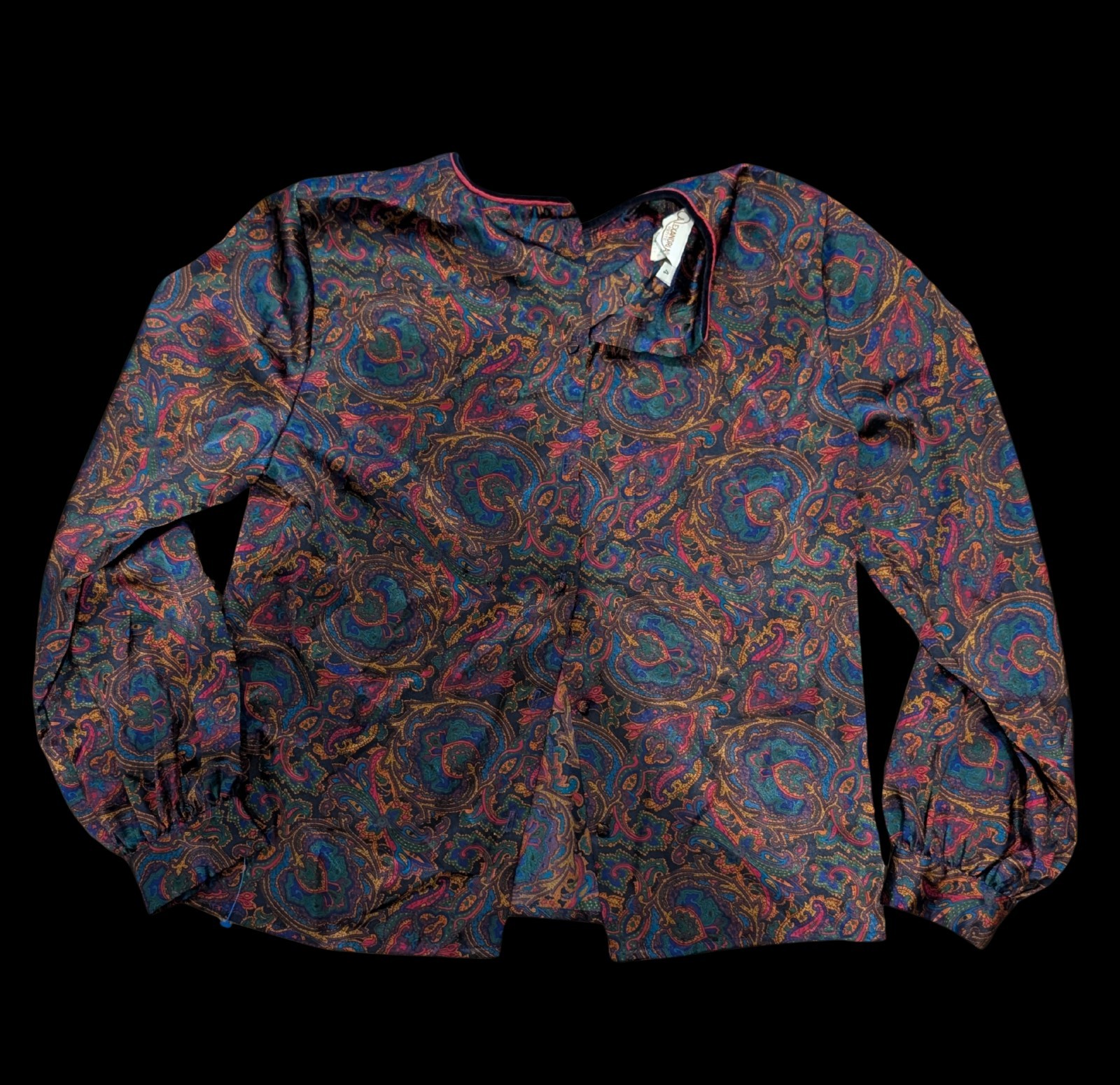 Alexandria Petite Vintage 80s Paisley Blouse Size 4P Made in USA Boho