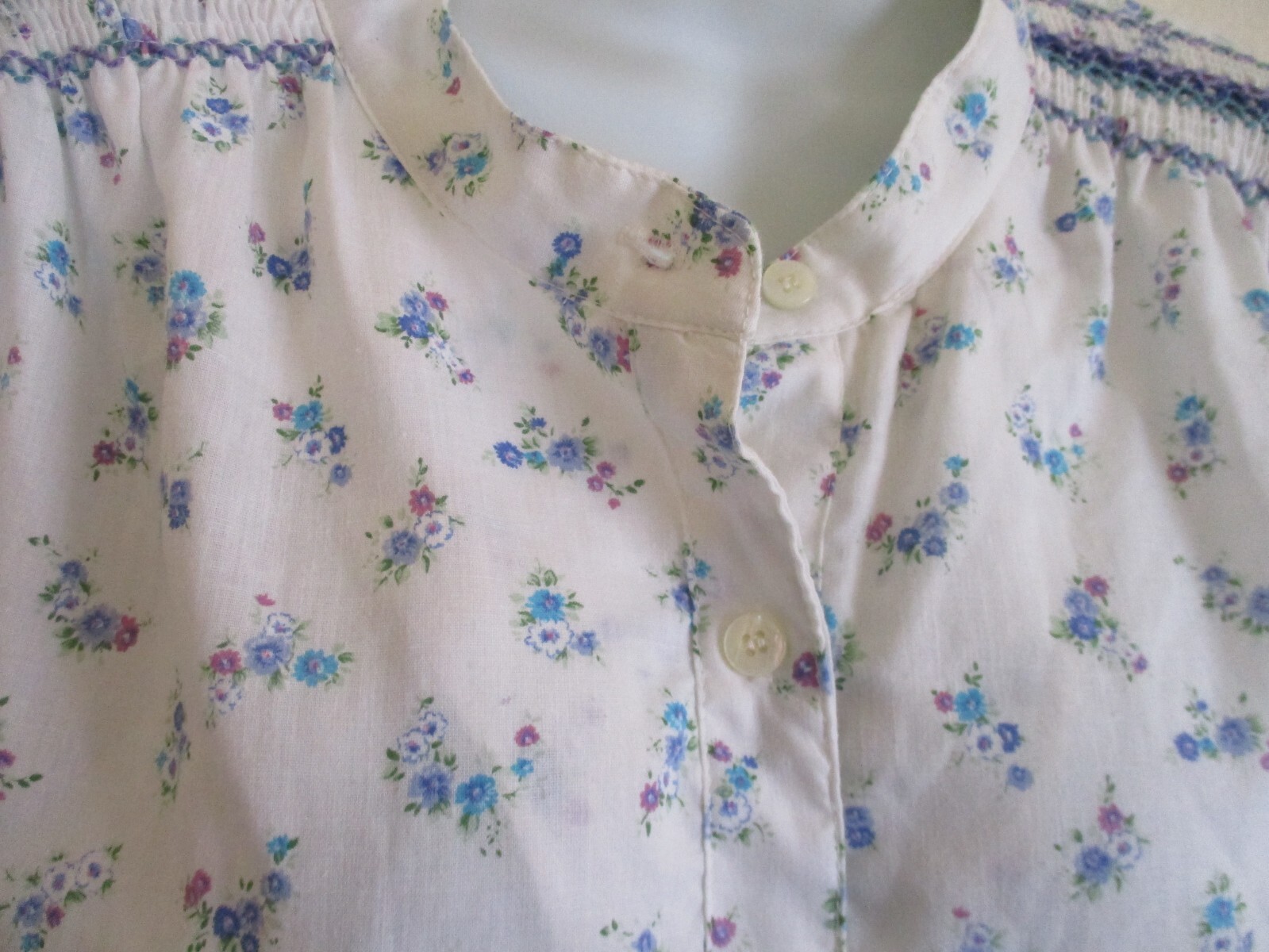 Vintage Peggy Lou Floral Pop Over Blouse Size 46