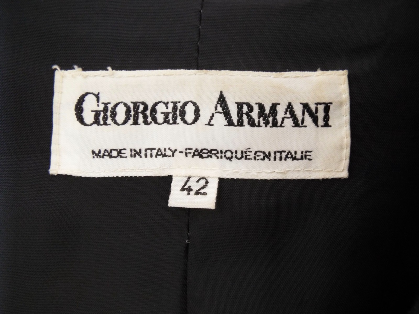 Vintage Giorgio Armani Charcoal Gray Wool Blazer Suit Jacket Italy Size 42