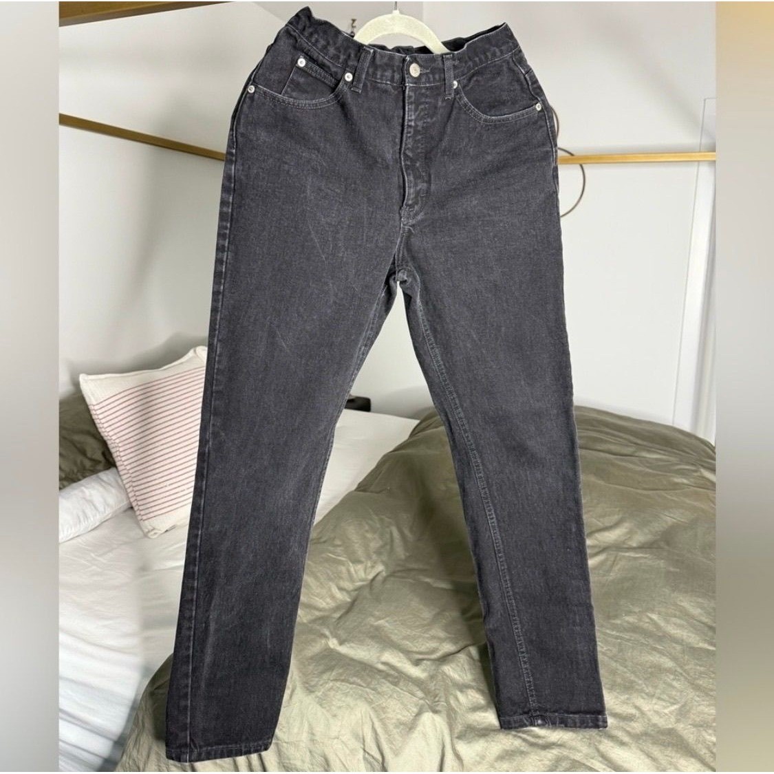 Vintage Calvin Klein Black Jeans 26×39 Size 10 Made in USA 100% Cotton 90s Y2K