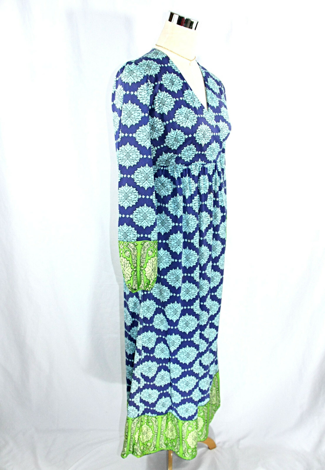 Vintage Wilroy Traveller Hippie Boho Moraccan Empire Maxi Dress Gown S M 1970s