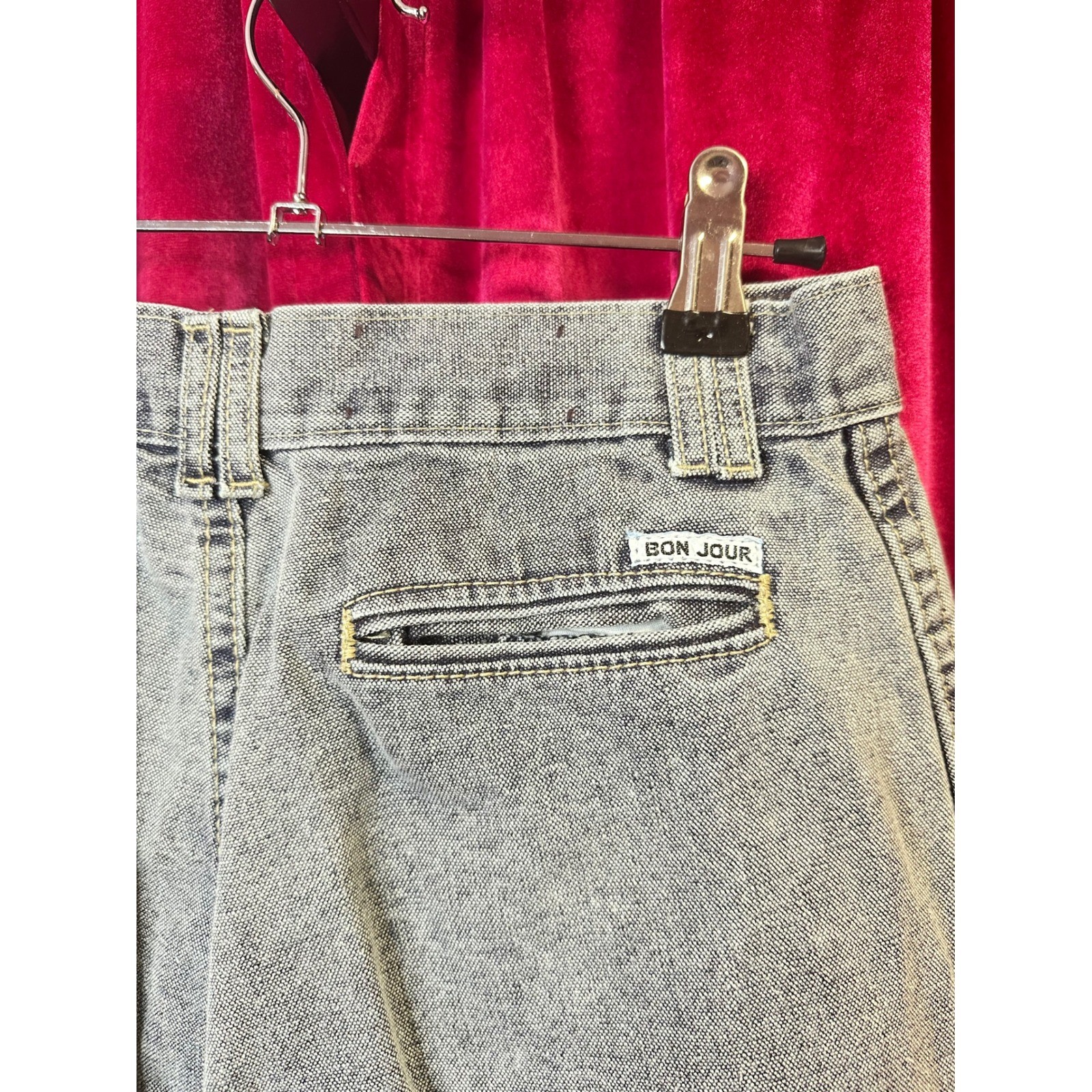 Vintage Bon Jour High Waisted Acid Wash Tapered Jeans Blue Sz 10 Retro 80s 90s