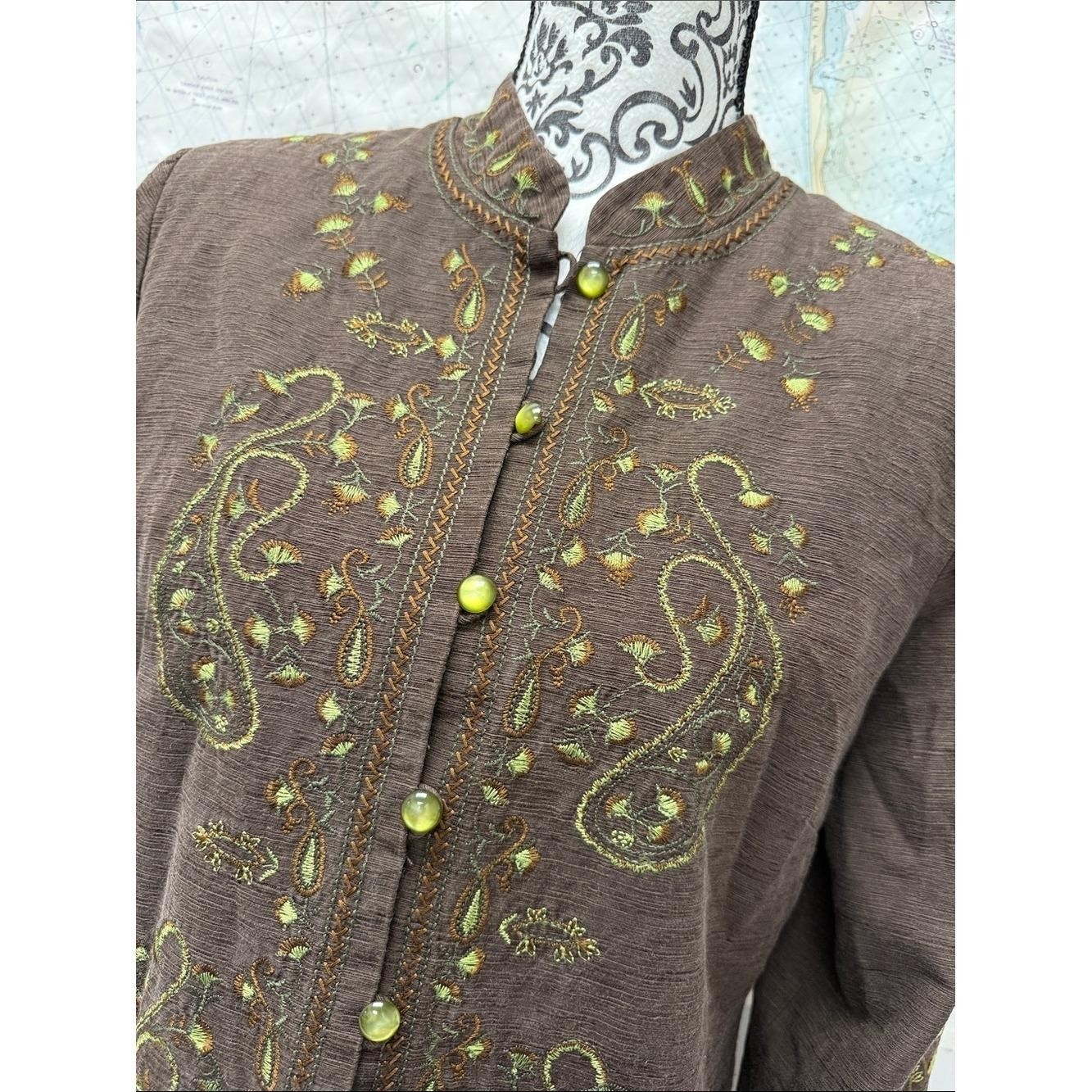 Vintage Y2K Silk Land Embroidered Silk Jacket