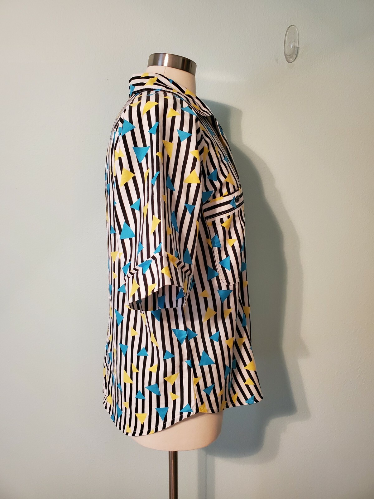 Vintage 1980s Da-Rue of California Wild Saved By the Bell Style Striped Shirt