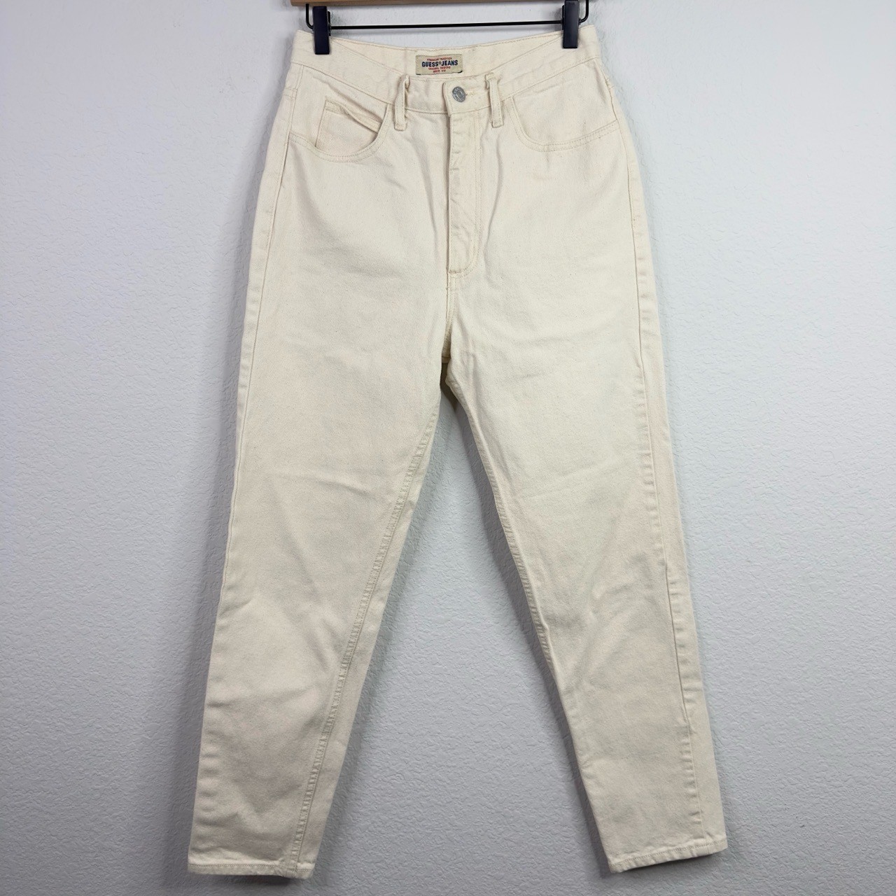 Guess Pants Womens 30 Cream VTG 80s 90s Mom Jeans Normcore USA Made Minimalist