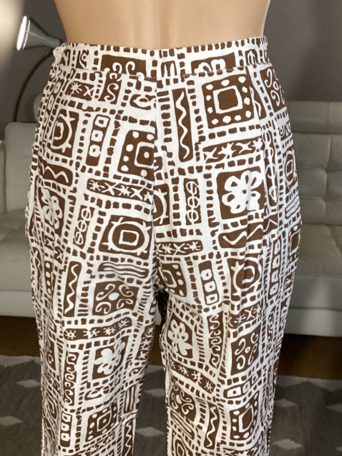 Vintage 60’s 70’s Alfred Dunner Tribal Print Geometric Pants Side Zip XS