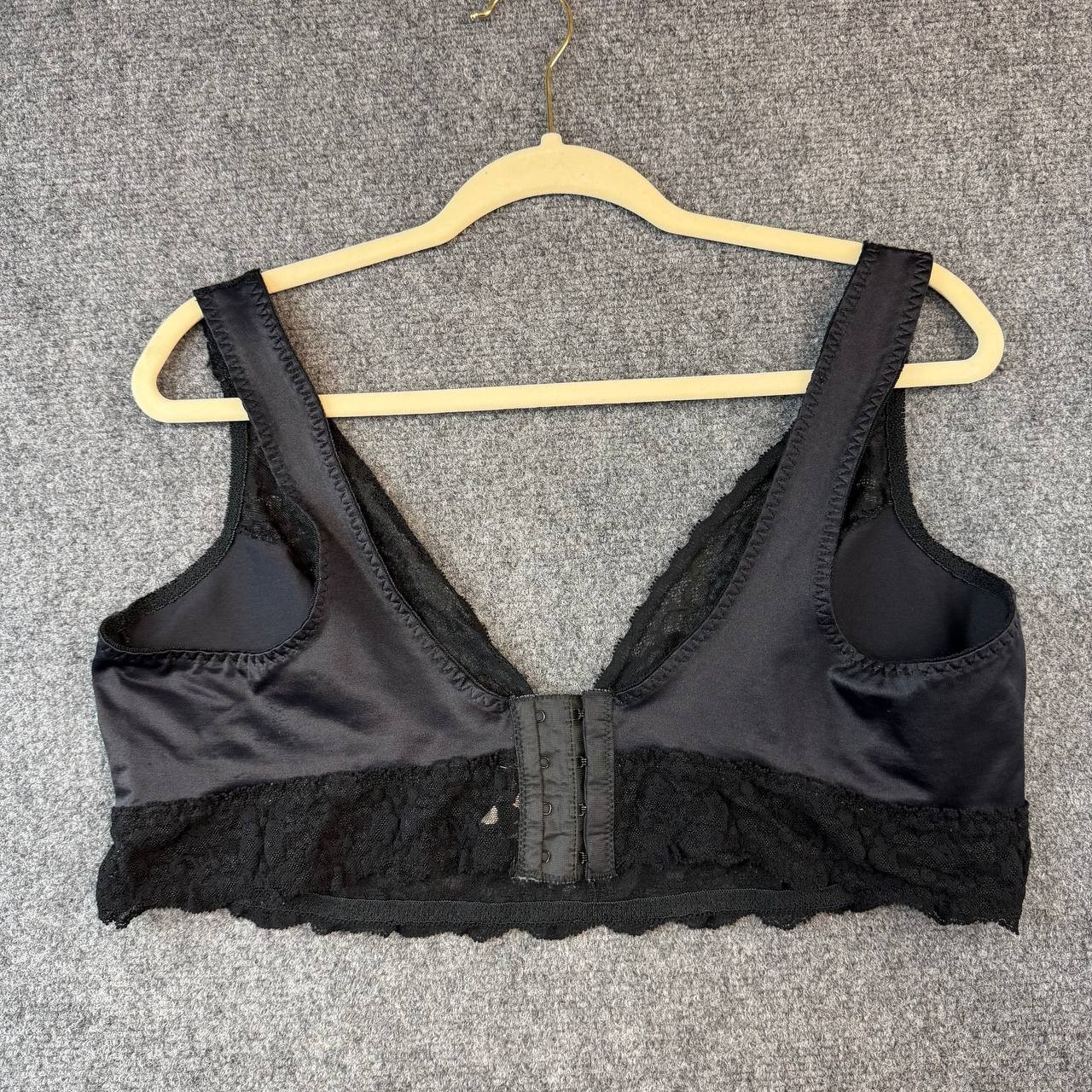 Vintage Black Lace Bra Size 46 Hook Closure Soft Cups USA Made
