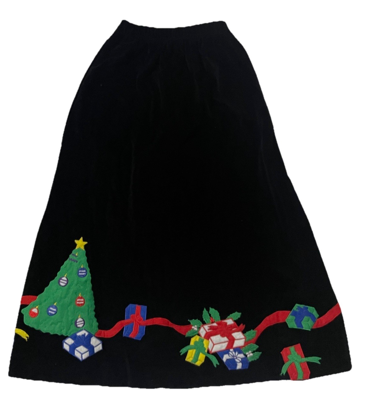 Vintage Women’s The Eagle’s Eye Black Velvet Christmas Skirt Size S