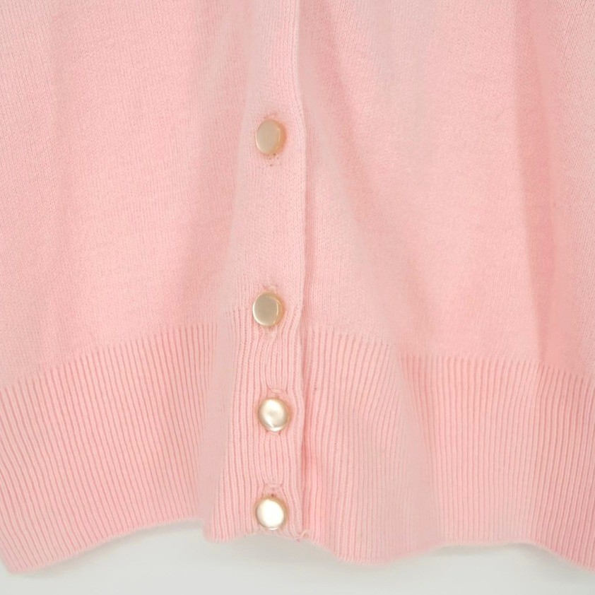 Vintage Lerner Shops Baby Pink Orlon Cardigan Sweater 50s 60s Twee Mod MCM