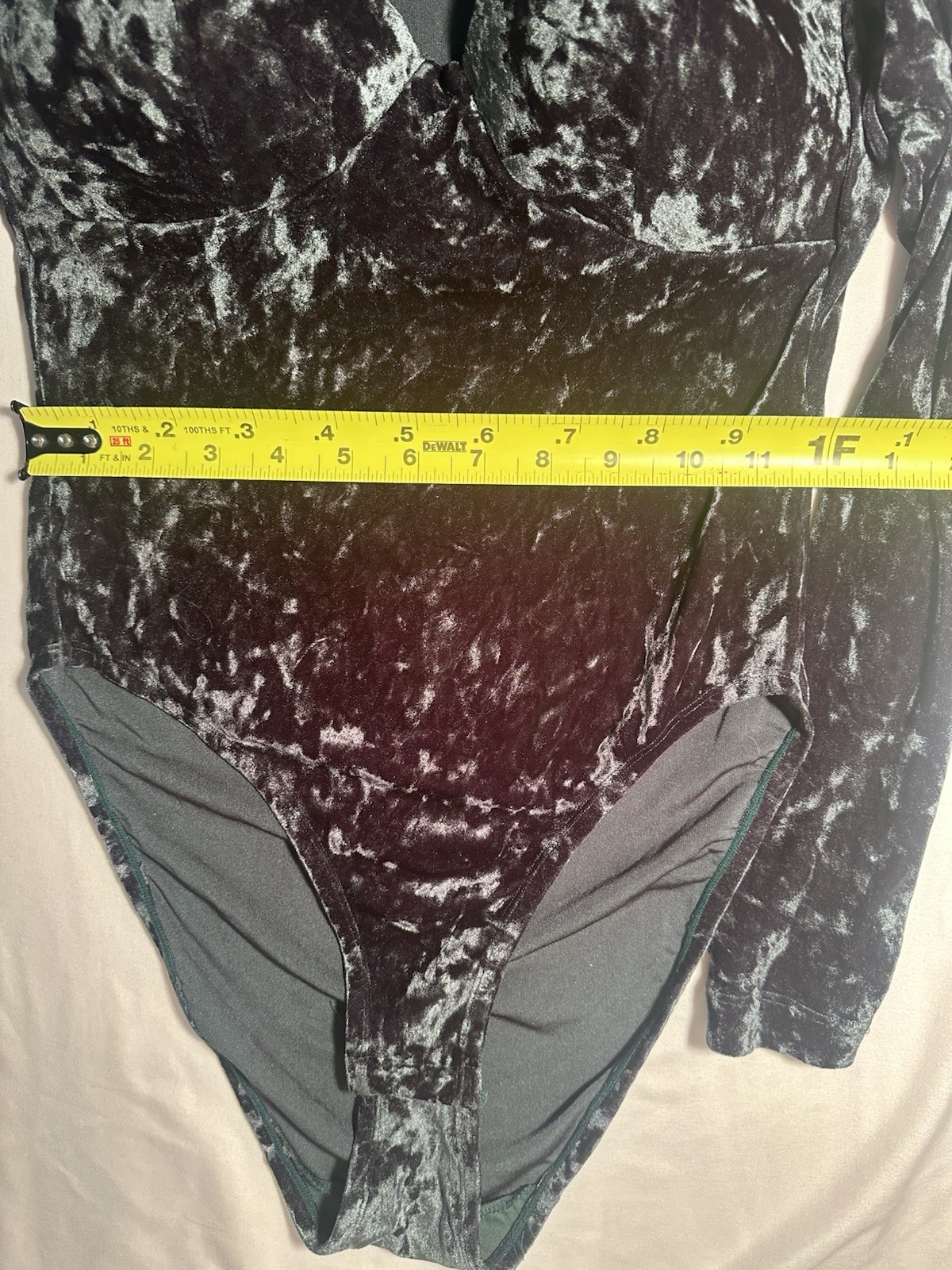 Vintage Victoria’s Secret Emerald Green Crushed Velvet Bodysuit Y2K