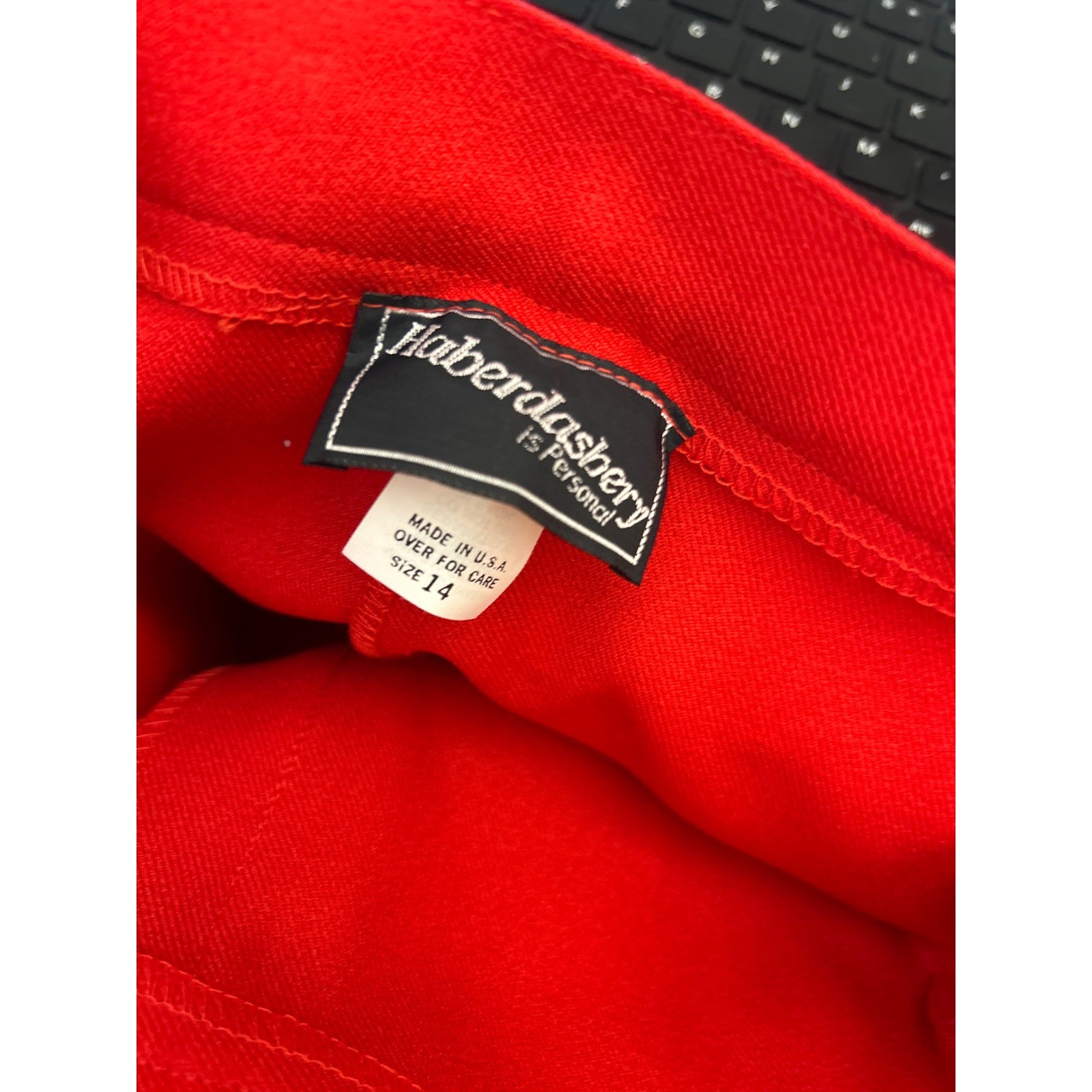 Vintage Haberdashery is Personal Red High Rise Straight Leg Trousers Mens 14 USA