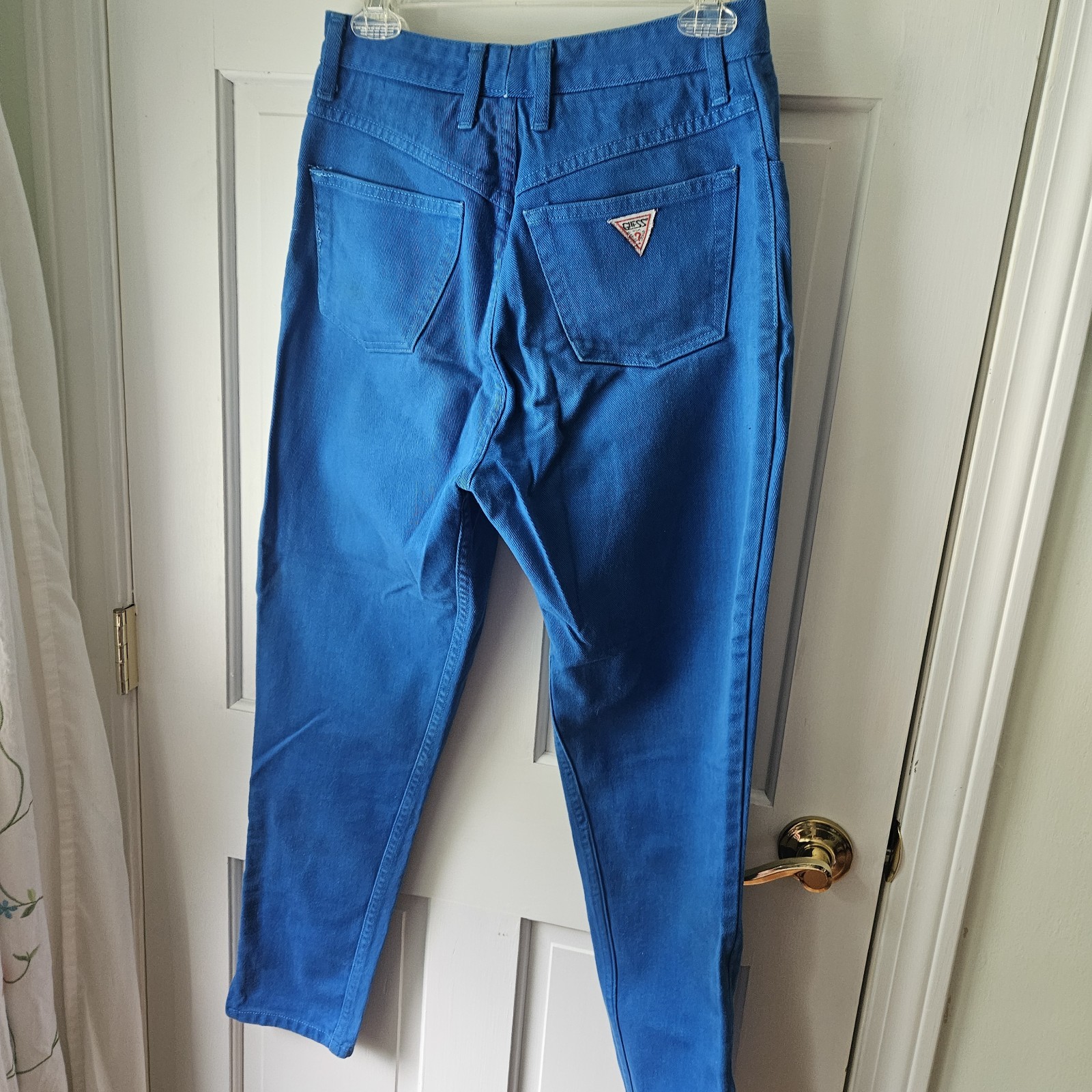 Vintage 80’s Guess Jeans. Bright Teal, Zip Fly, High Waist, Size 30
