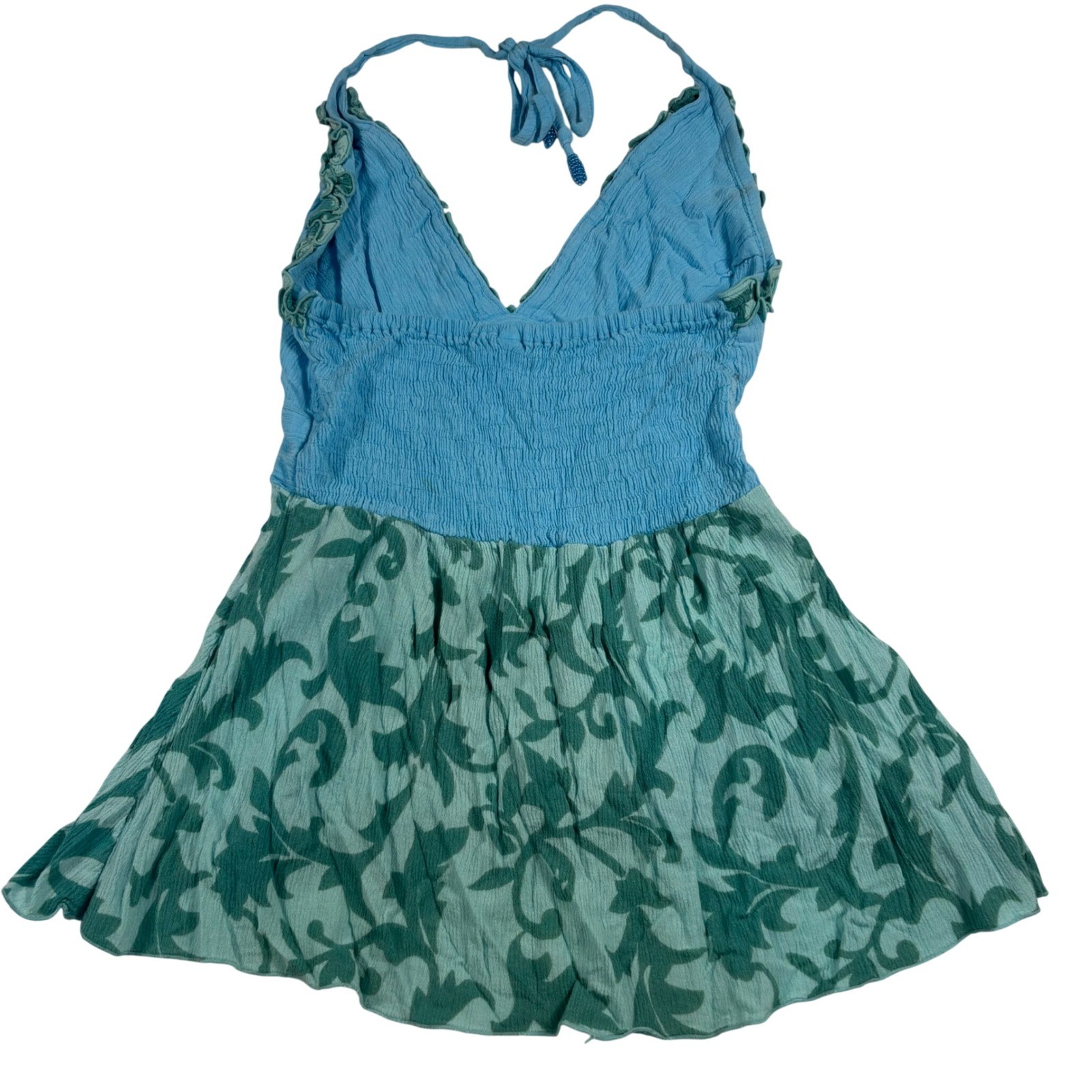 vintage lotus aqua blue ruffle babydoll cami Y2K summer festival beach mermaid