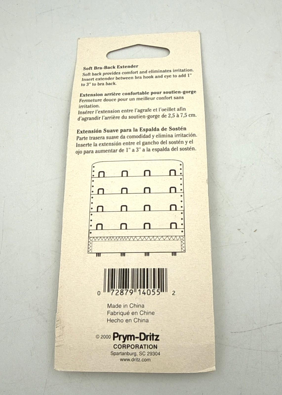 Lot of 5 VTG Dritz Soft Bra-Back Extenders Beige 2-1/4″ 3″ 3-Hook 4-Hook NOS