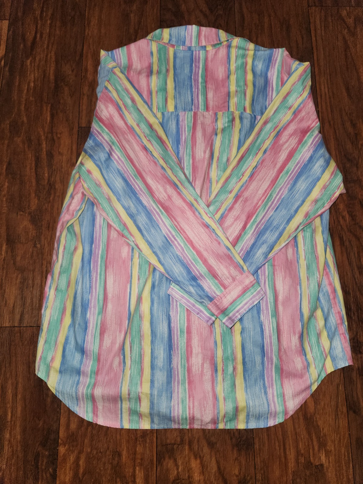 Vintage Prestige Sportswear Multi Color Vibrant Womans Shirt Buttondown Size 16