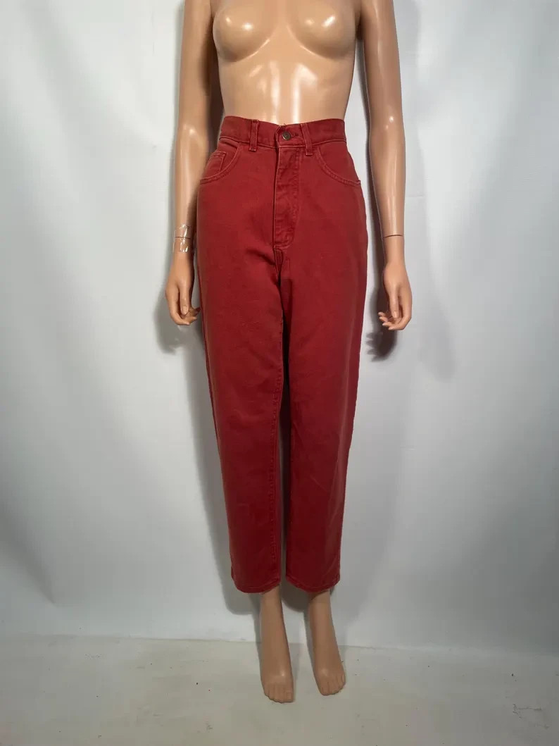 Vintage 90’s Lee Terracotta High Waist Cotton Mom Jeans Made In USA Size 28×28