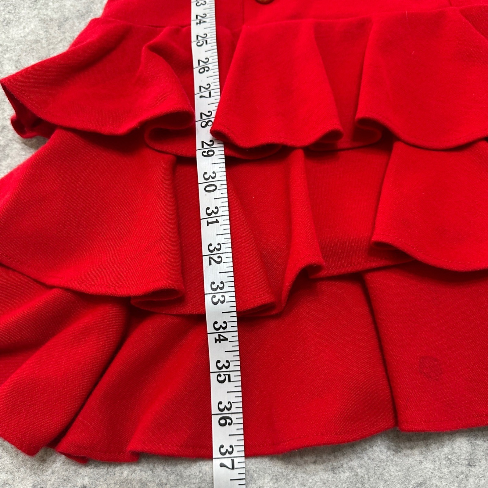 VTG All That Jazz Red Tiered Ruffle Blazer Dress Small Coquette Glam Maximalist