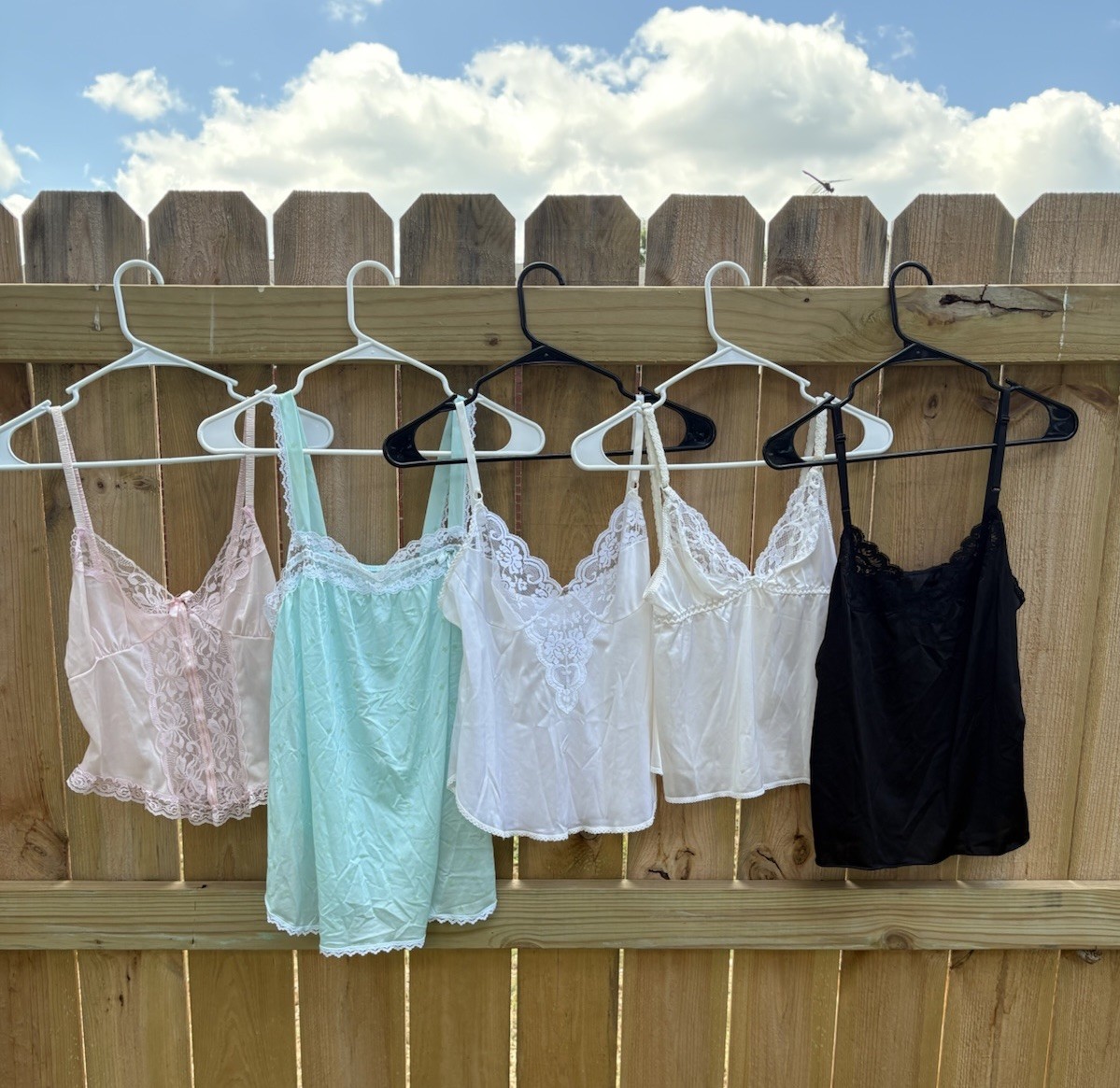 Vintage Camisole Lot Of 5 Lingerie Tops Vintage Pajamas Bridal Wedding Size S/M