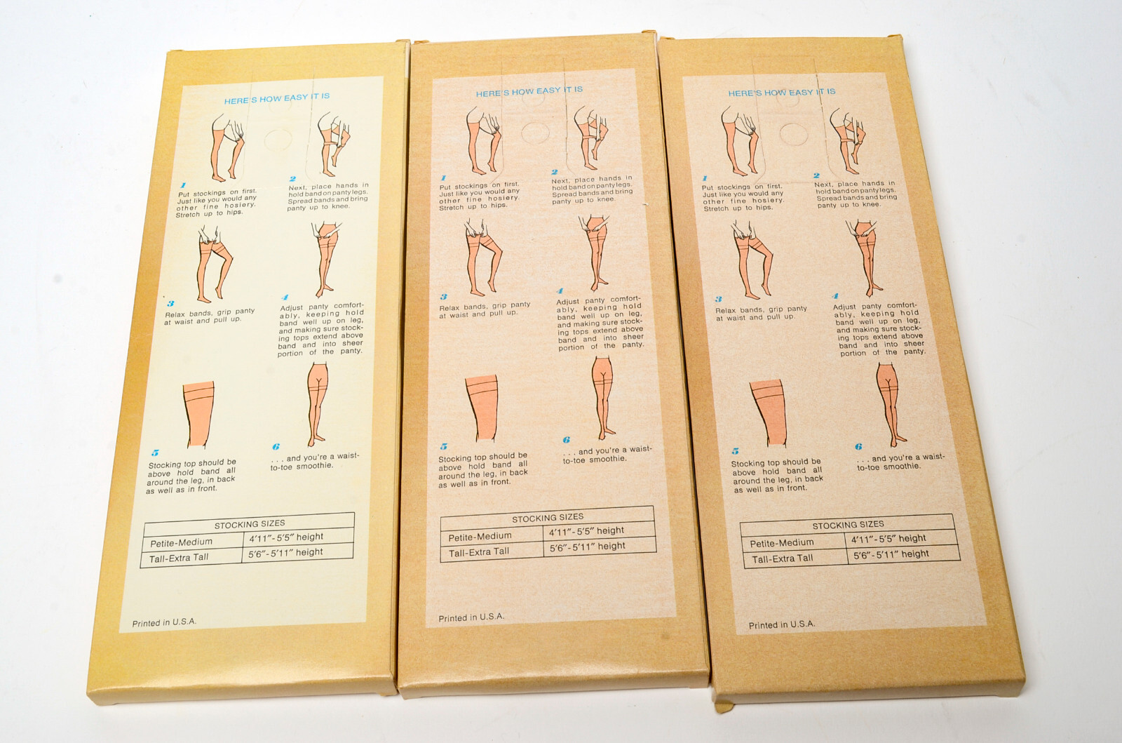 Beauty Mist Panty + Hose Tall/Extra Tall Stockings only x3 2885 Tanglo NEW VTG