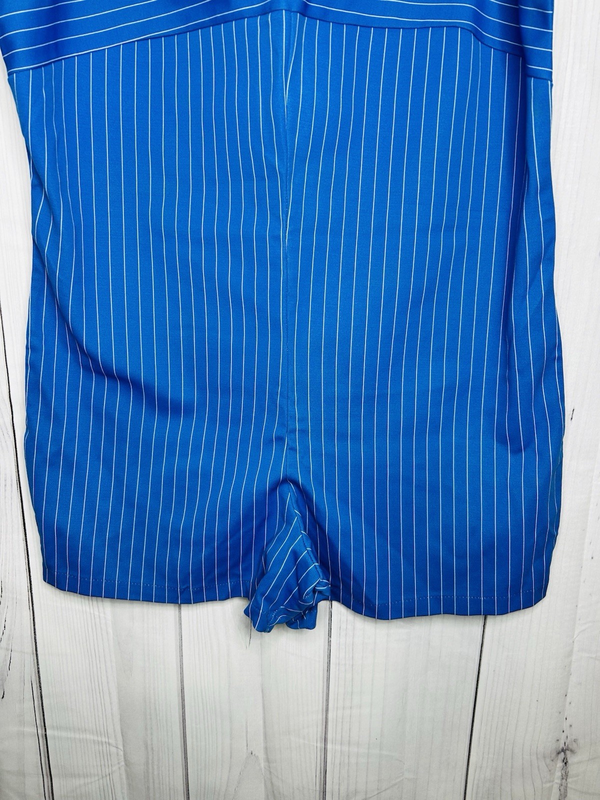 Vintage Romper PE Tank Top 60s Gym Class Physical Education Sz XXL Blue Striped