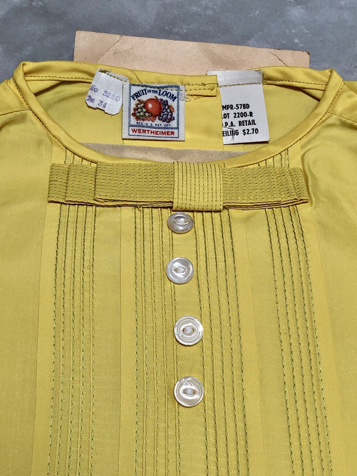 SCARCE Deadstock 1930s FRUIT OF THE LOOM Wertheimer RAYON BLOUSE Sz34 Buy-it-Now