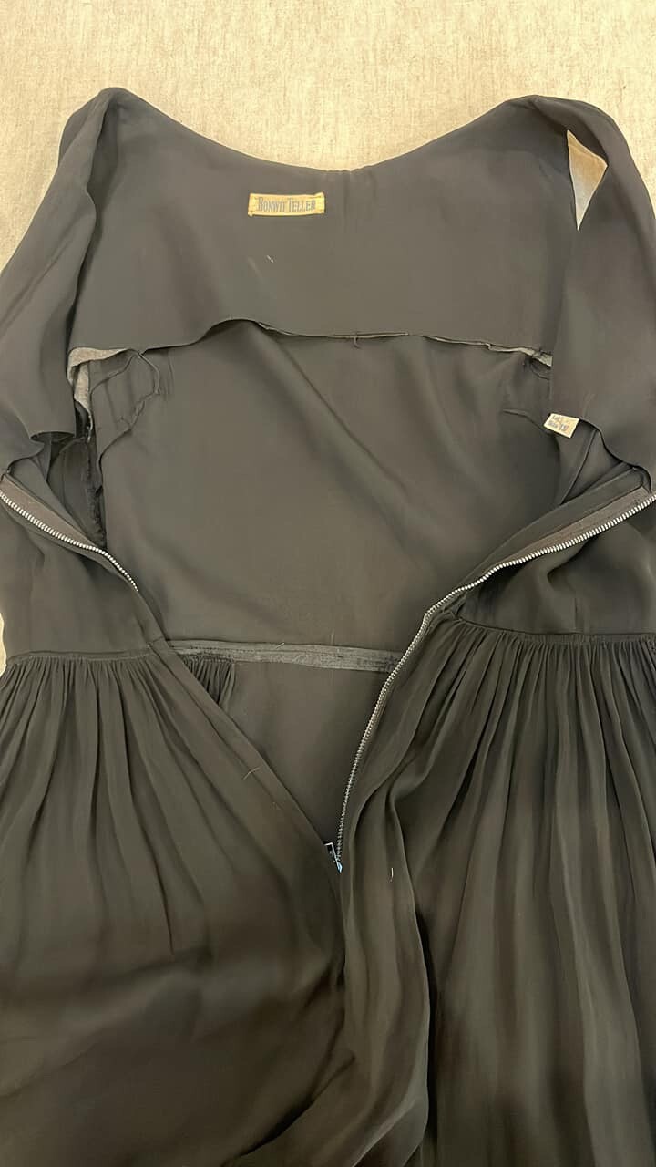 1960’s Lovely Bonwit Teller little black evening cocktail dress