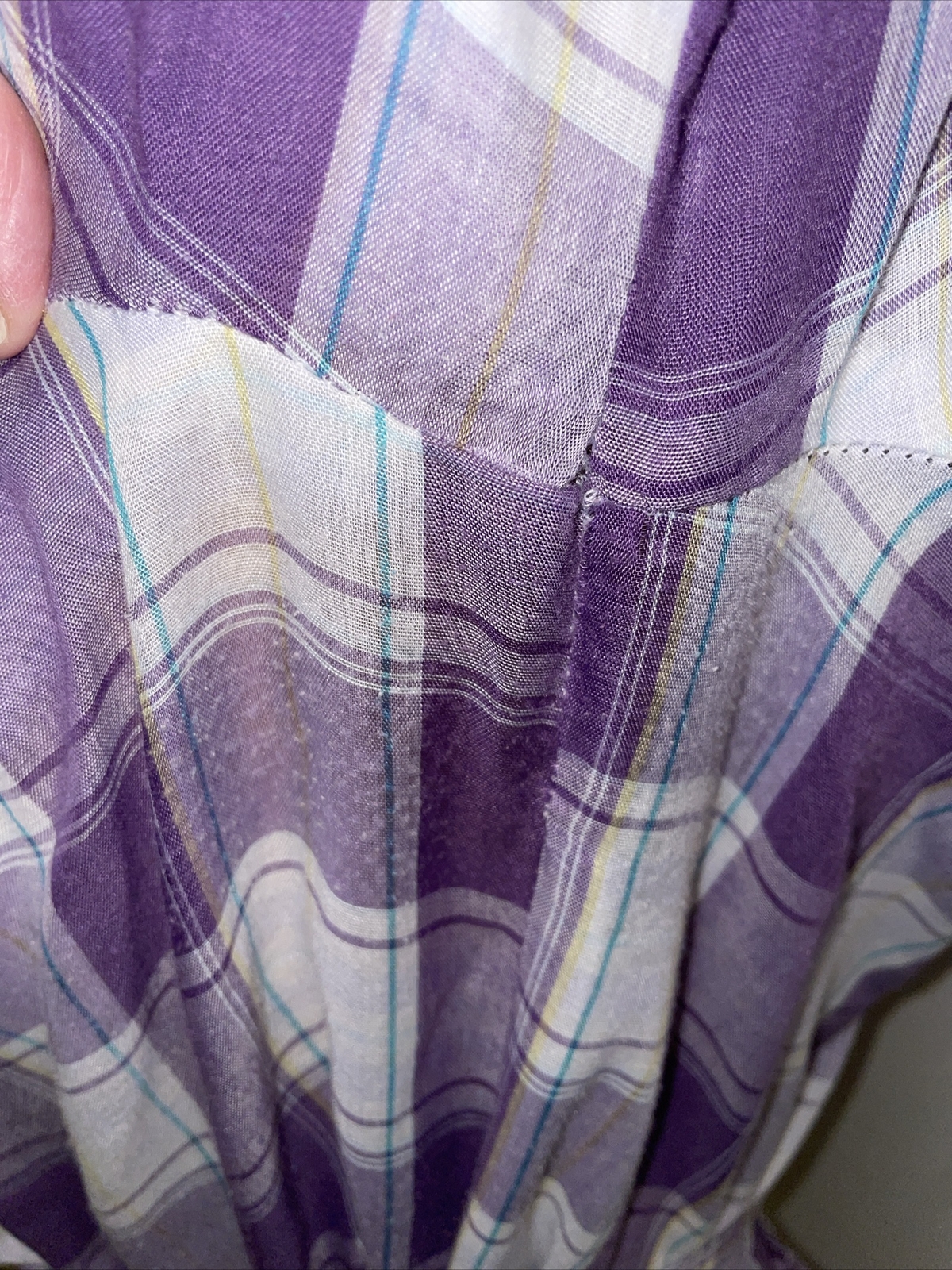 1960s Purple Plaid Shirt Dress A Nancy Frock Size 18 1/2