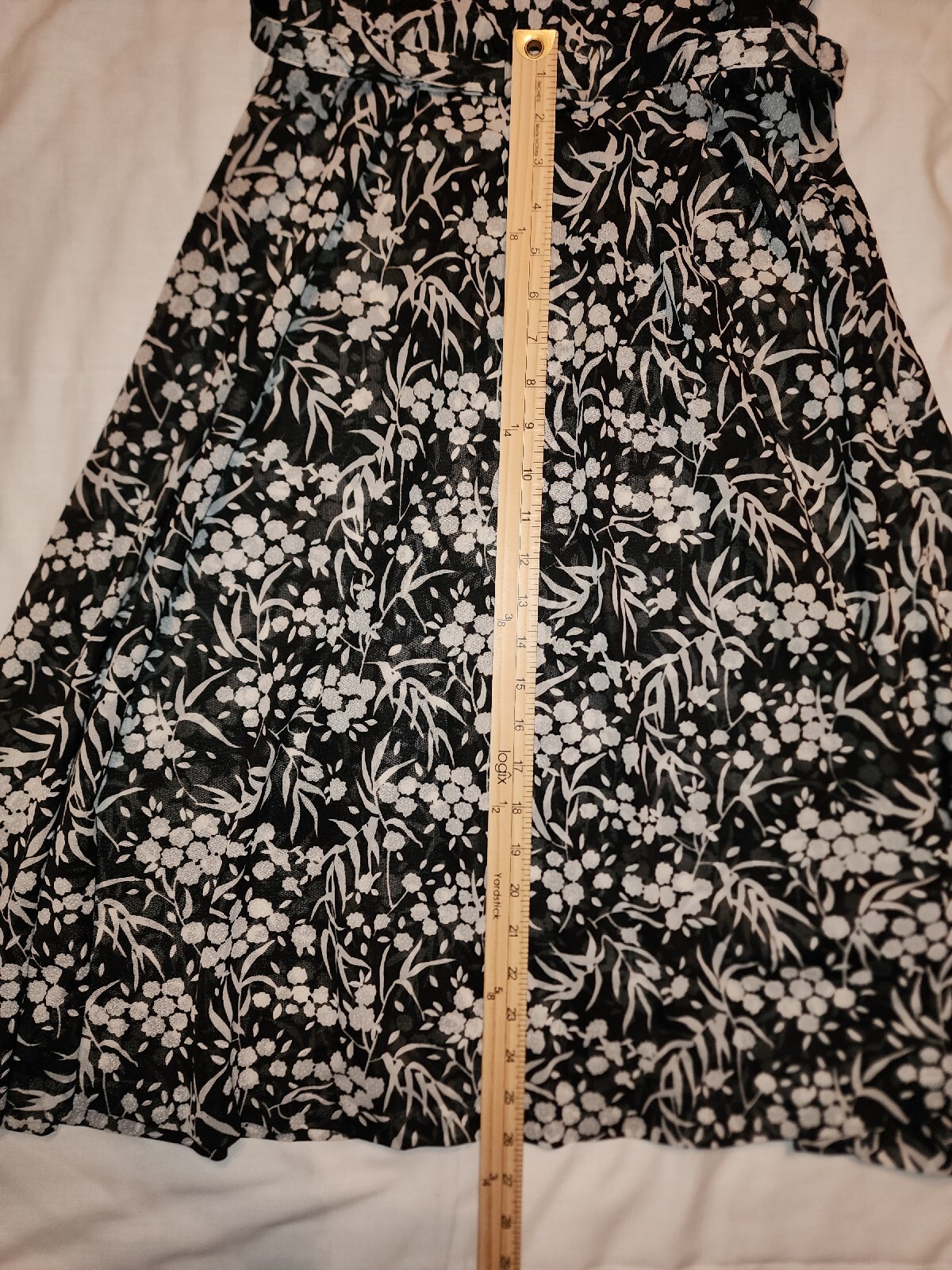 VTG Lady Carol Of New York Sheer Sleeveless Floral Black & White Dress Size 12