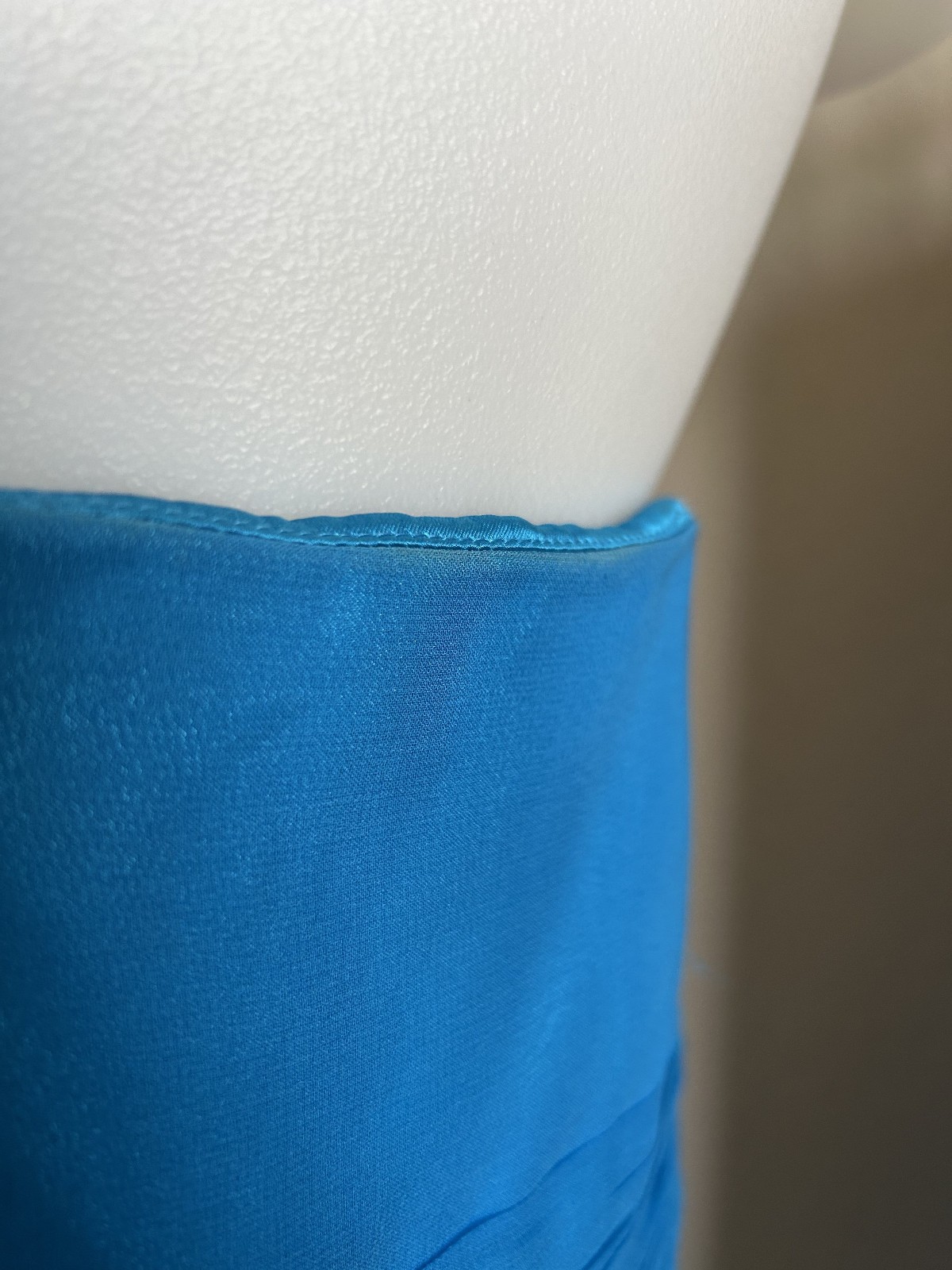Vintage Y2K Laundry Shelli Segal Aqua Blue Silk Halter Maxi Dress Formal Fairy