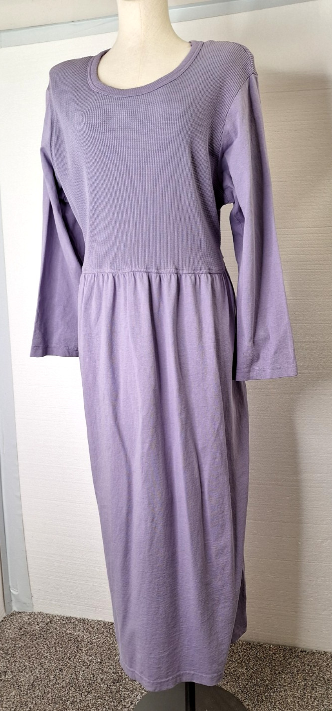 Vtg 90s C2W Cotton To Wear Woman’s Size 2X Purple Long Sleeve Stretch Dress