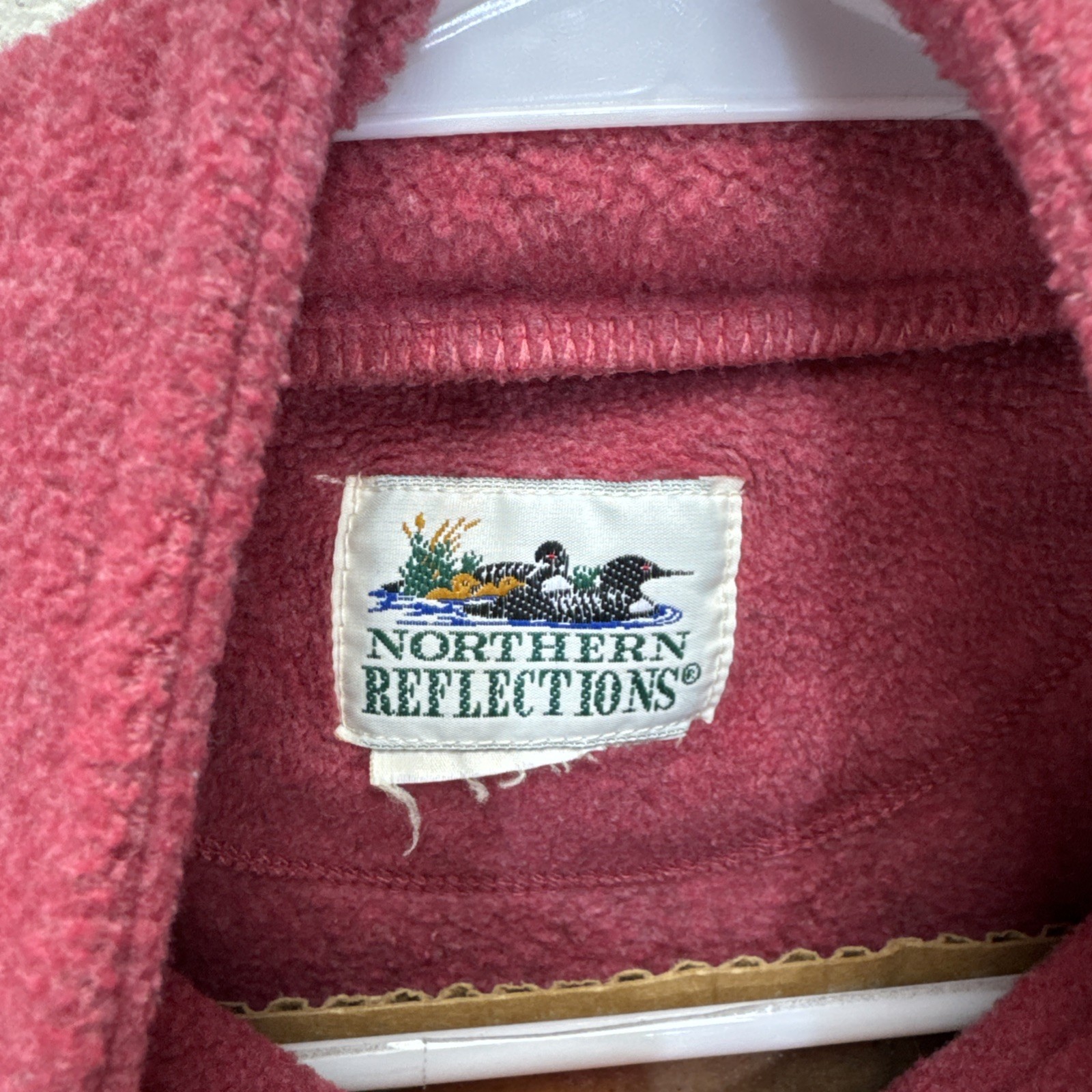 Vintage Northern Reflections 1/4 Zip Pullover Fleece Sweater M Embroidered Cat