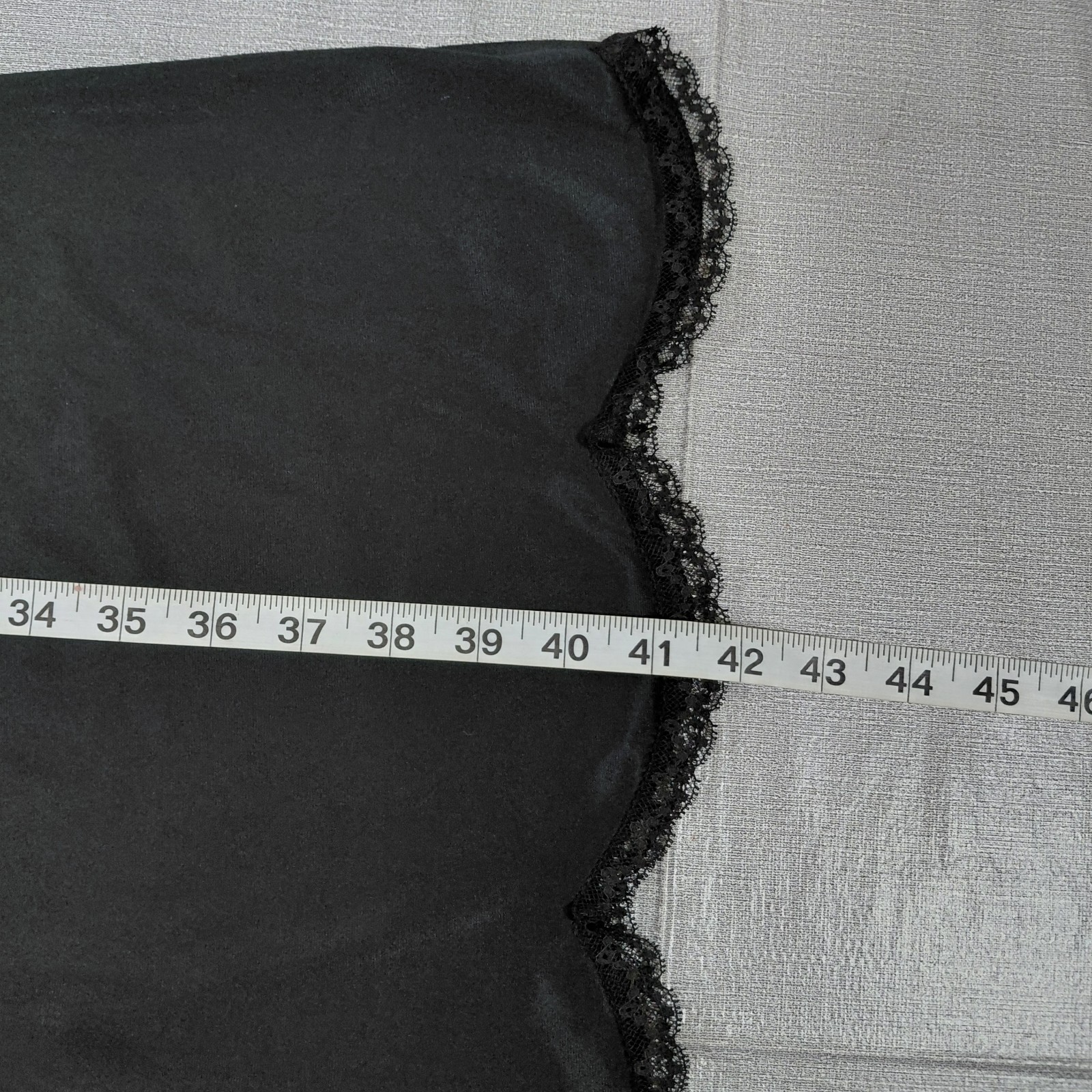 Vtg Vanity Fair Sweetheart Black Full Slip Tricot All Nylon Sz 40 Scalloped Hem