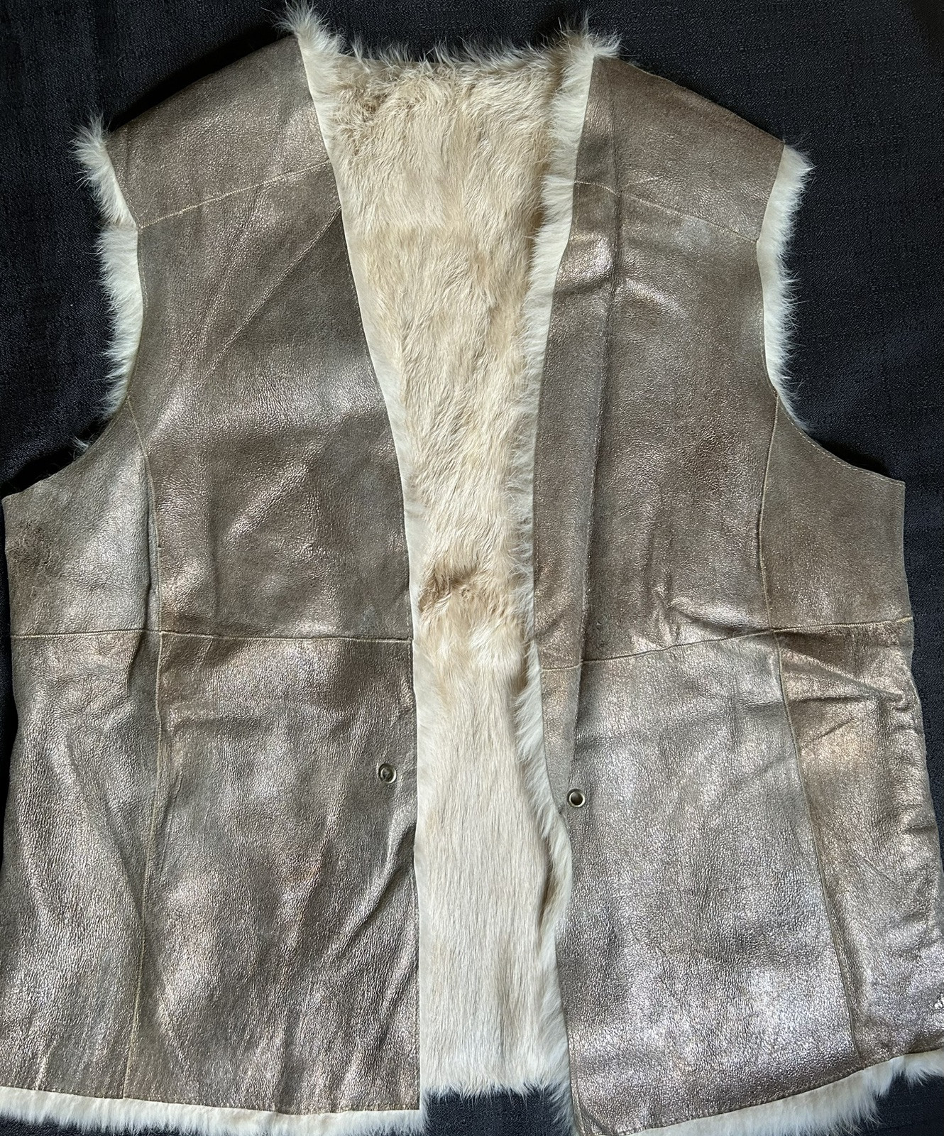 Designer Luisa Cerano Long Hair Rabbit Leather Vest Made In Germany