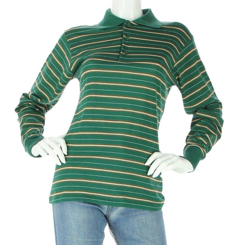 70s Vintage Admit One Striped Surf Skate Dogtown Grunge Punk Rock Polo Shirt