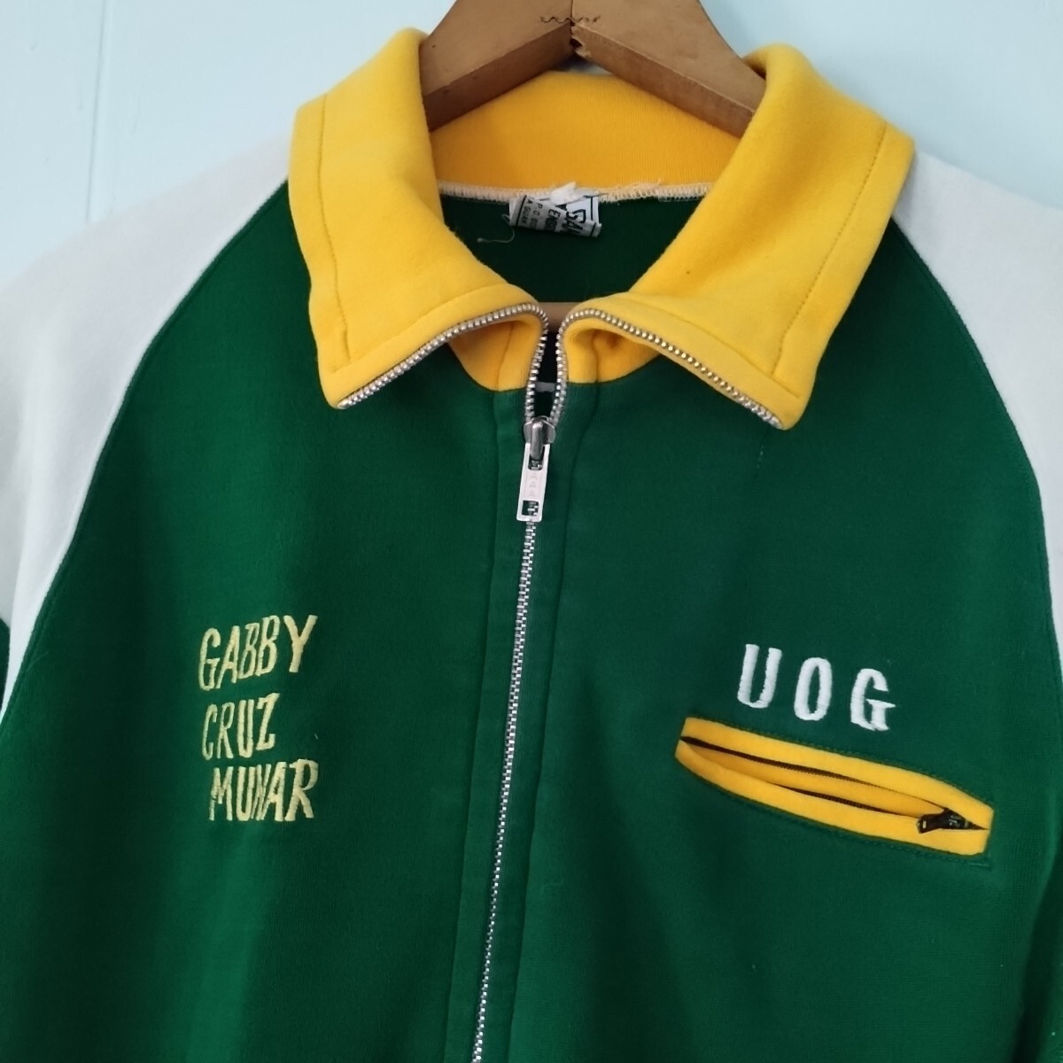 Rare 60s 70s Vintage Athletic Warmup University Guam Womens Made Korea Size 40